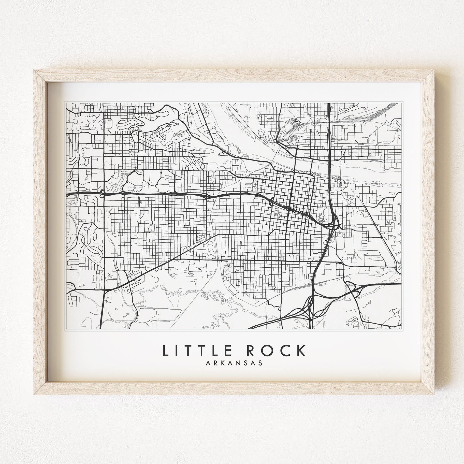 LITTLE ROCK Arkansas City Lines Map: PRINT