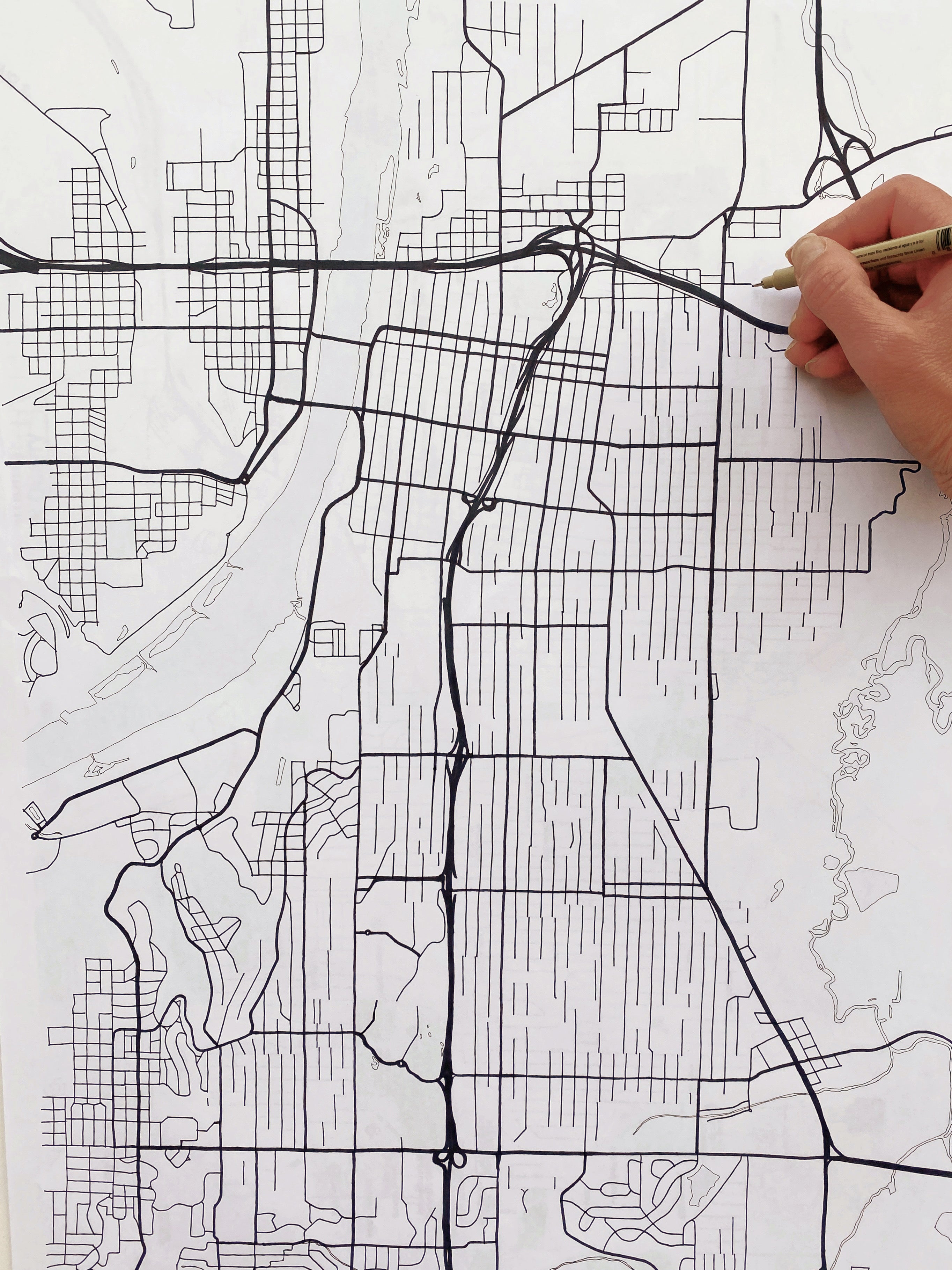LITTLE ROCK Arkansas City Lines Map: PRINT