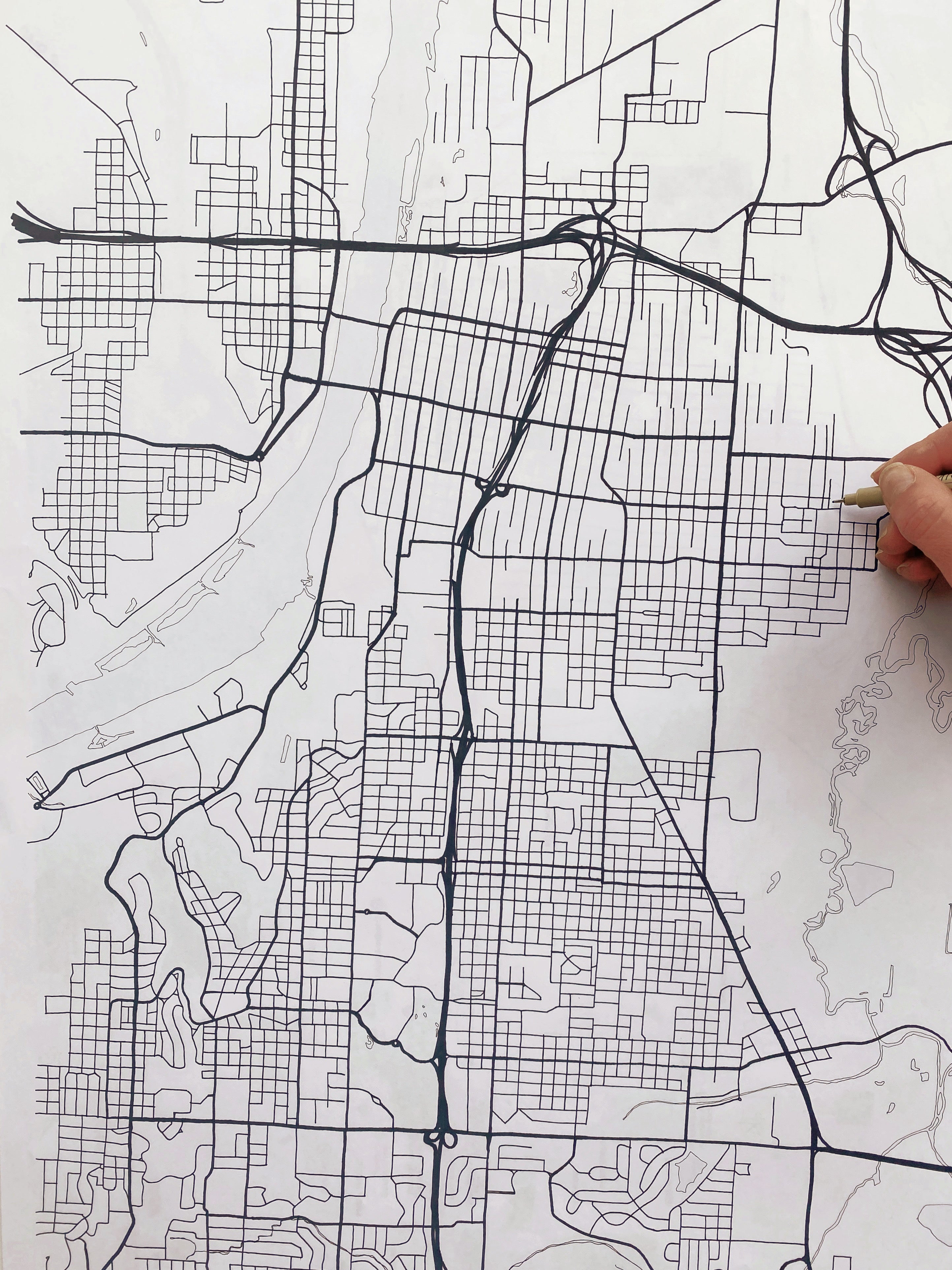 LITTLE ROCK Arkansas City Lines Map: PRINT