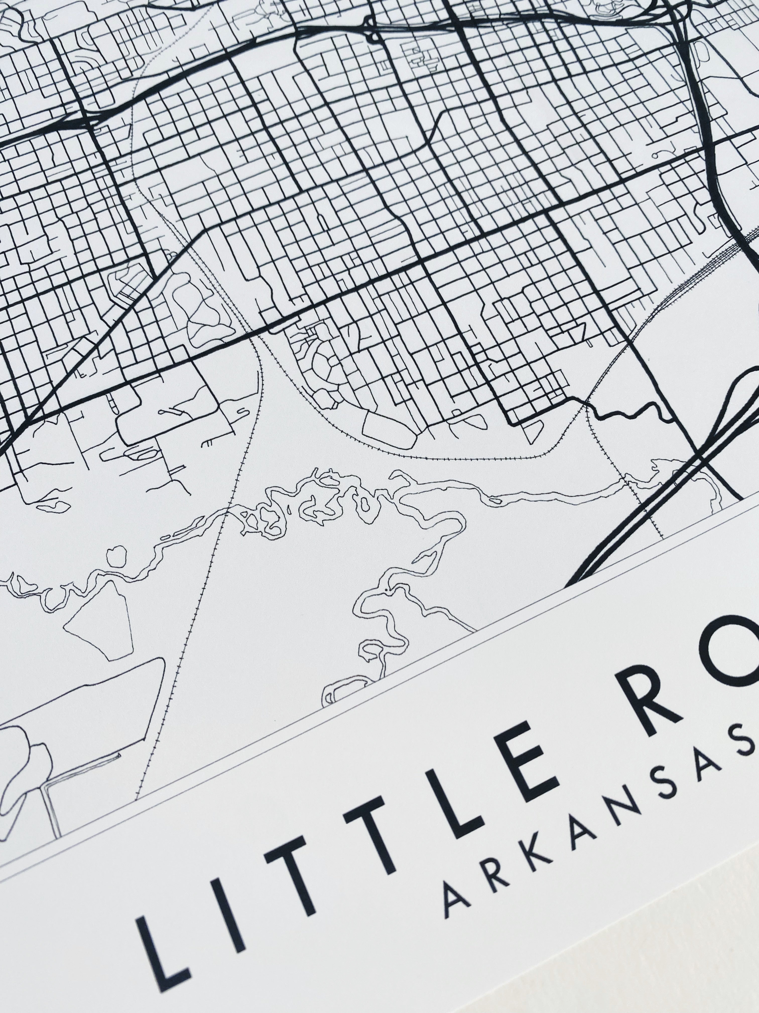 LITTLE ROCK Arkansas City Lines Map: PRINT