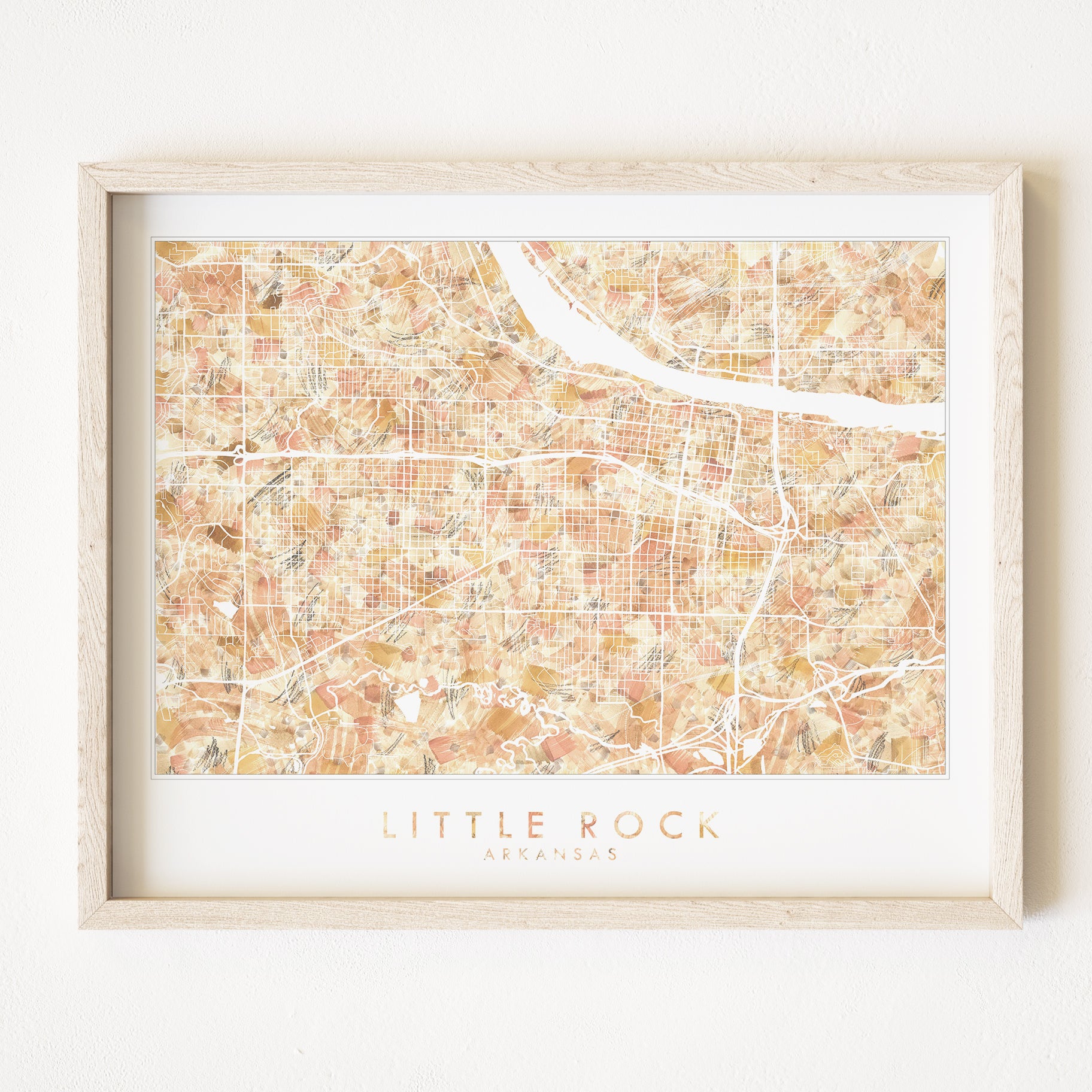 LITTLE ROCK Arkansas Urban Fabrics City Map: PRINT
