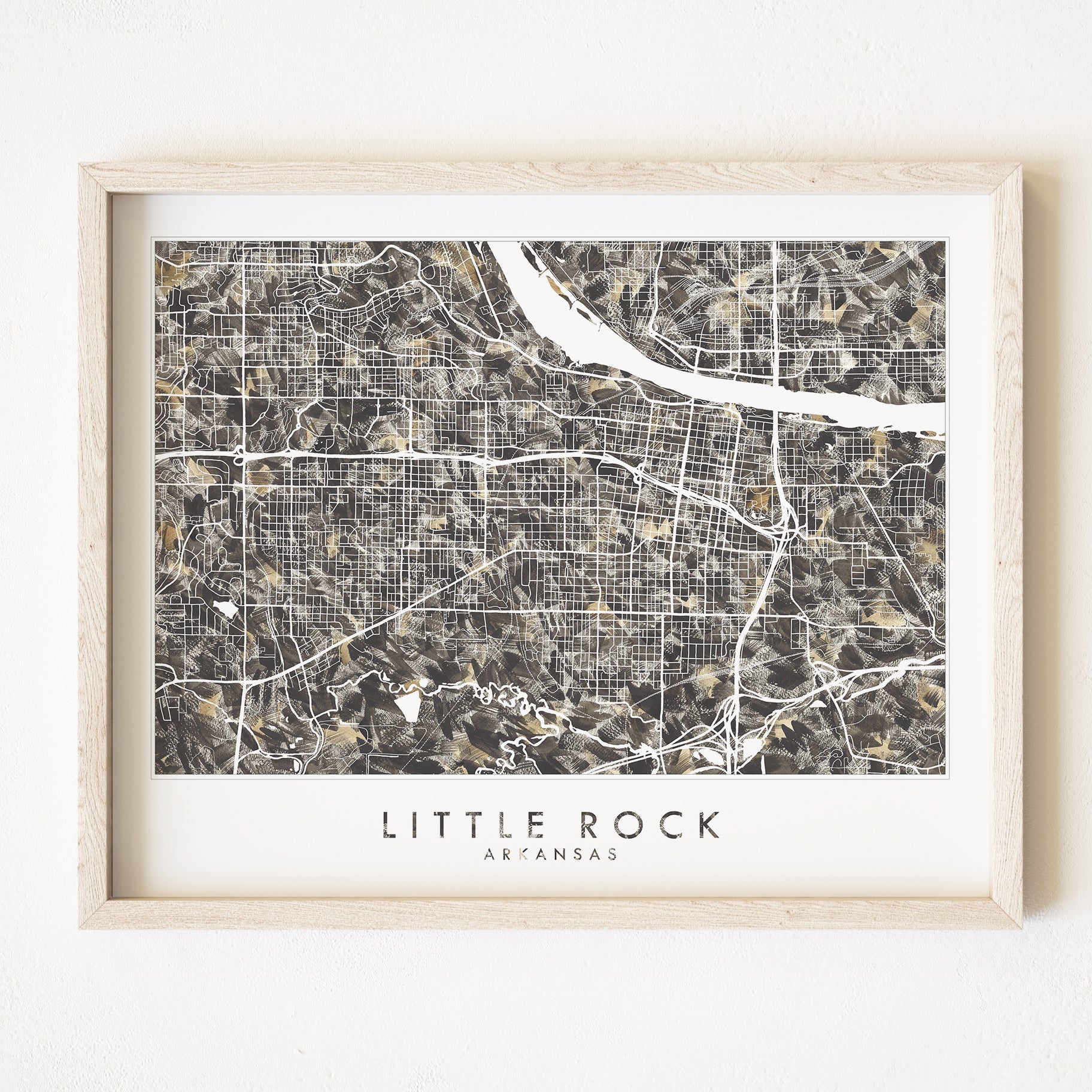 LITTLE ROCK Arkansas Urban Fabrics City Map: PRINT