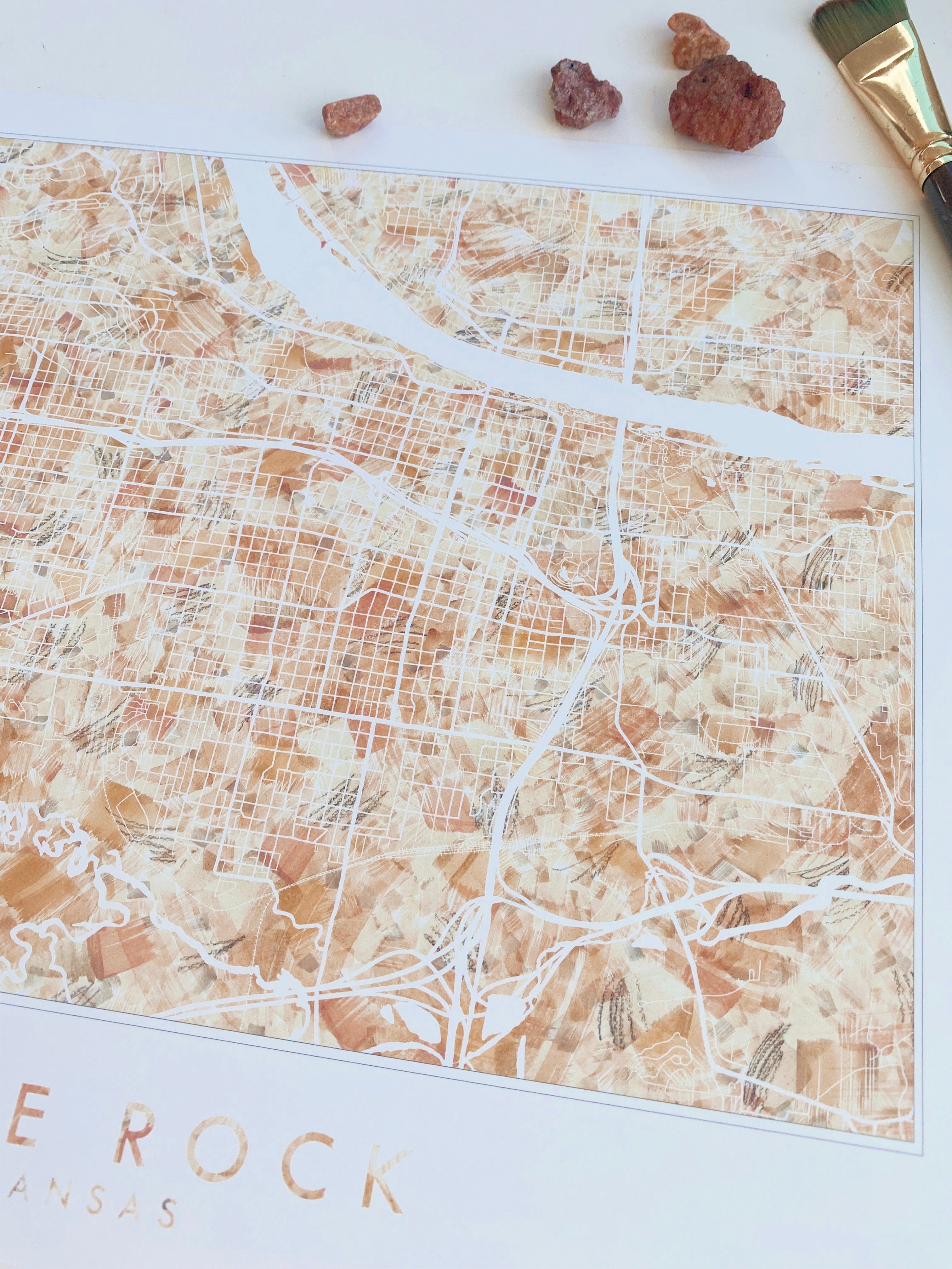 LITTLE ROCK Arkansas Urban Fabrics City Map: PRINT