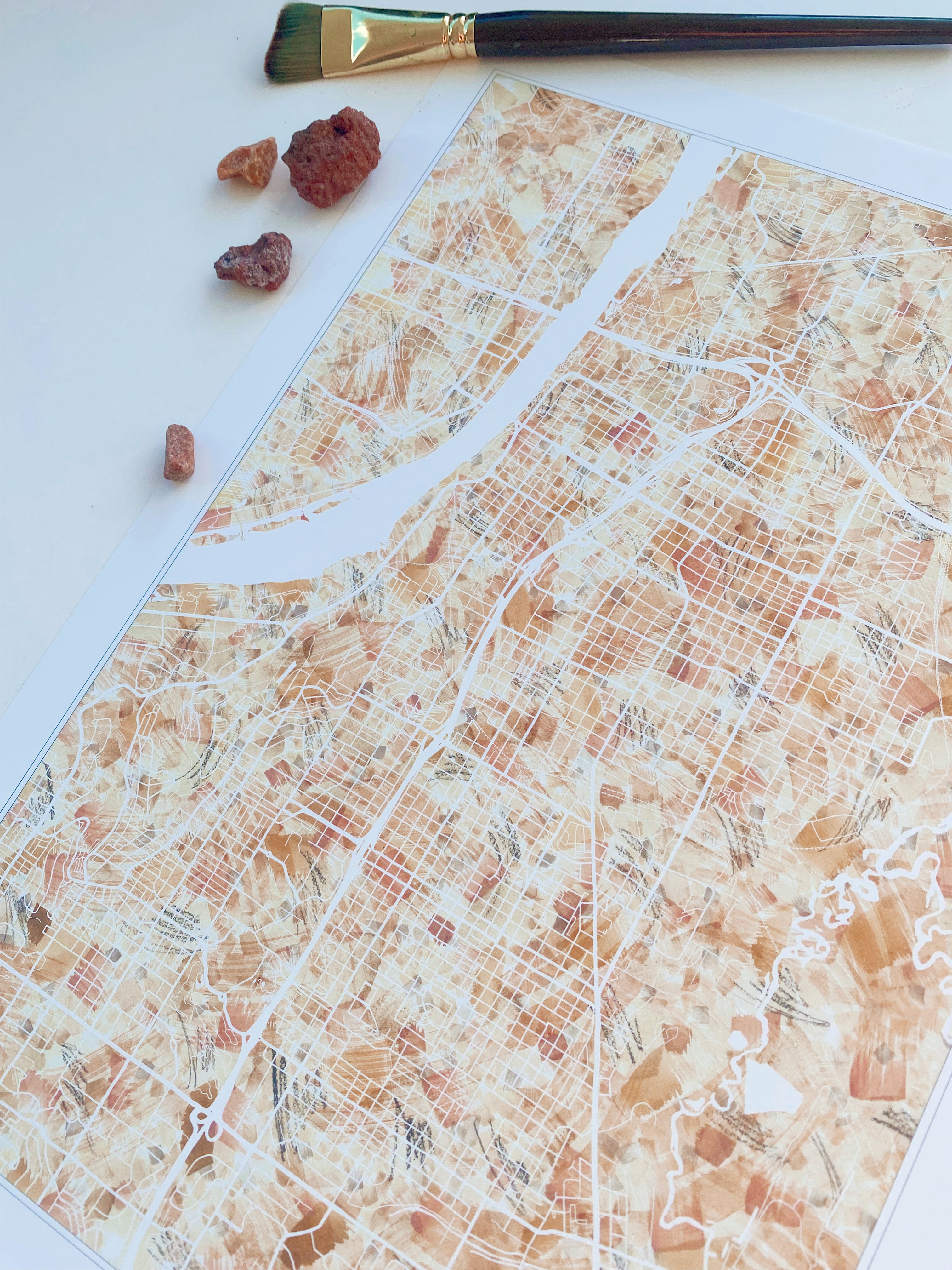 LITTLE ROCK Arkansas Urban Fabrics City Map: PRINT