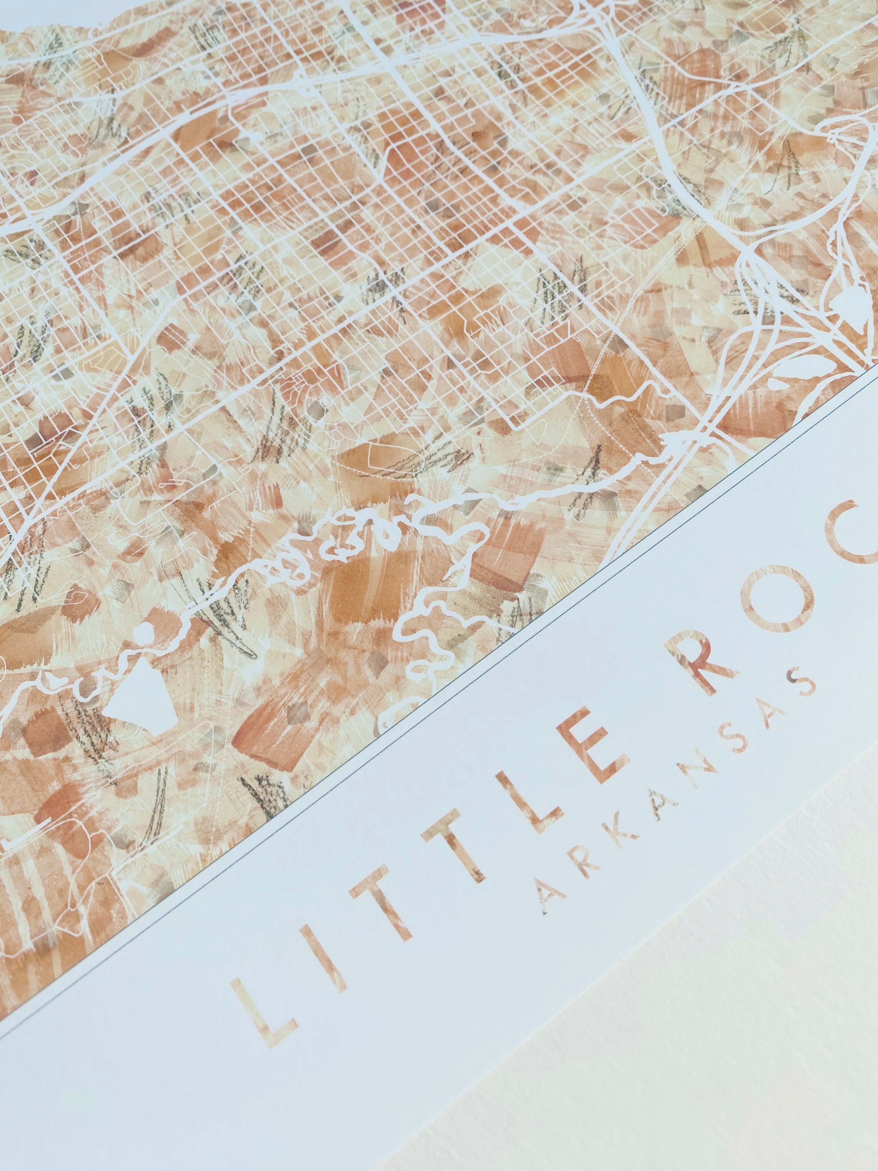 LITTLE ROCK Arkansas Urban Fabrics City Map: PRINT