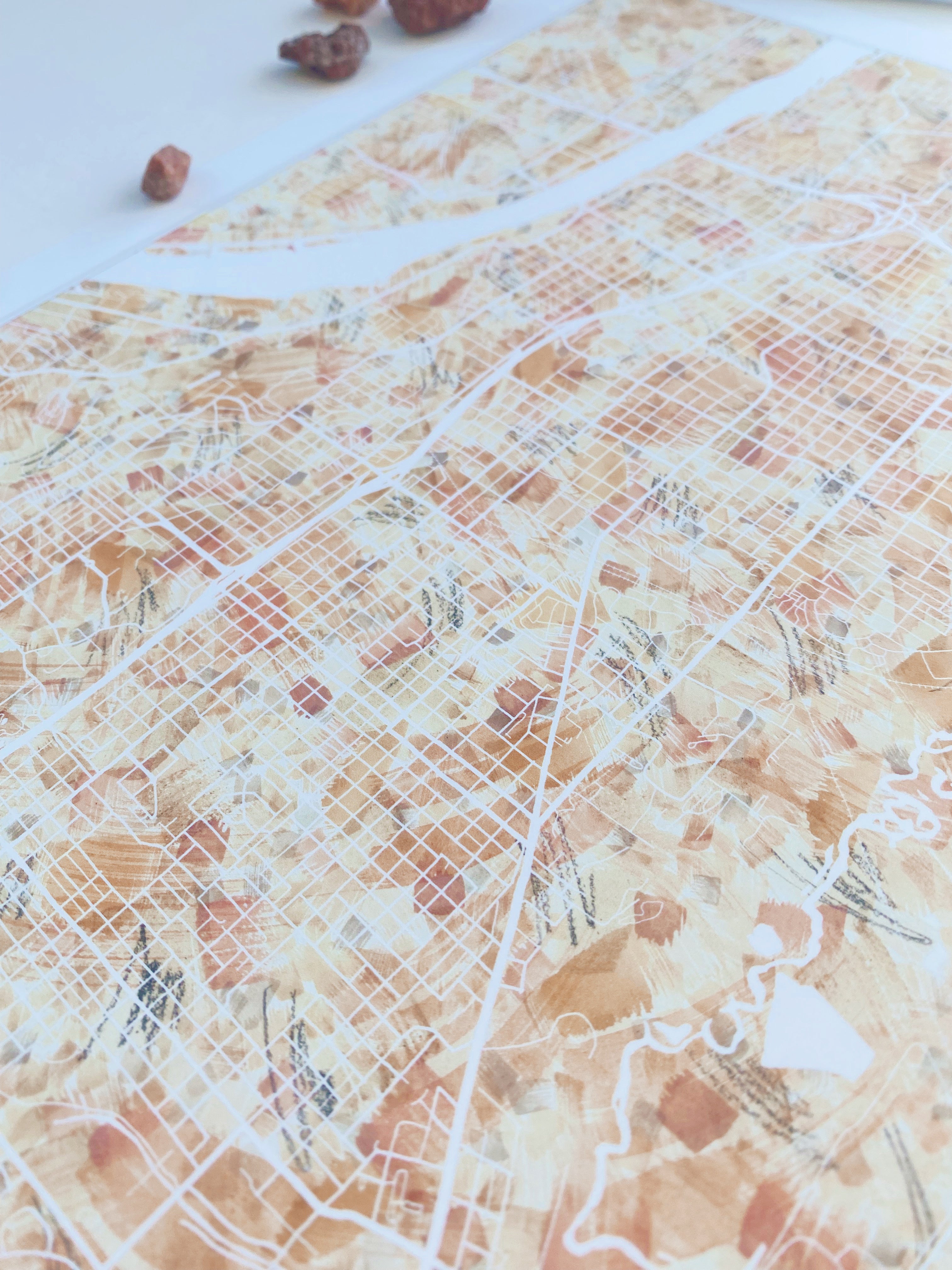 LITTLE ROCK Arkansas Urban Fabrics City Map: PRINT