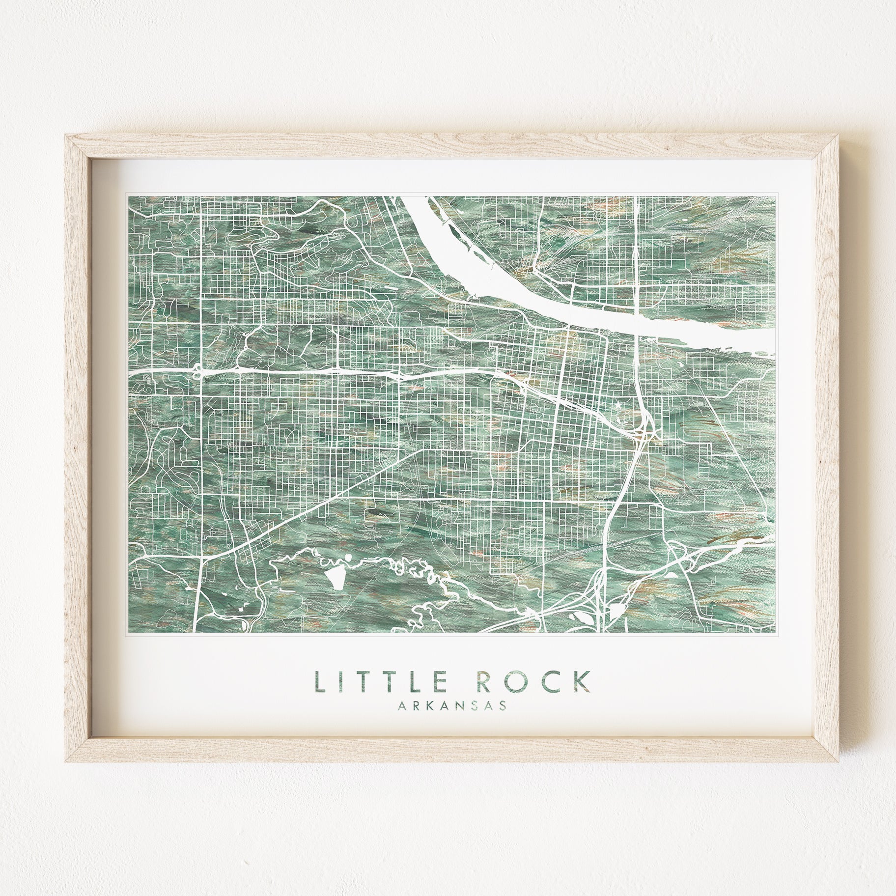 LITTLE ROCK Arkansas Urban Fabrics City Map: PRINT