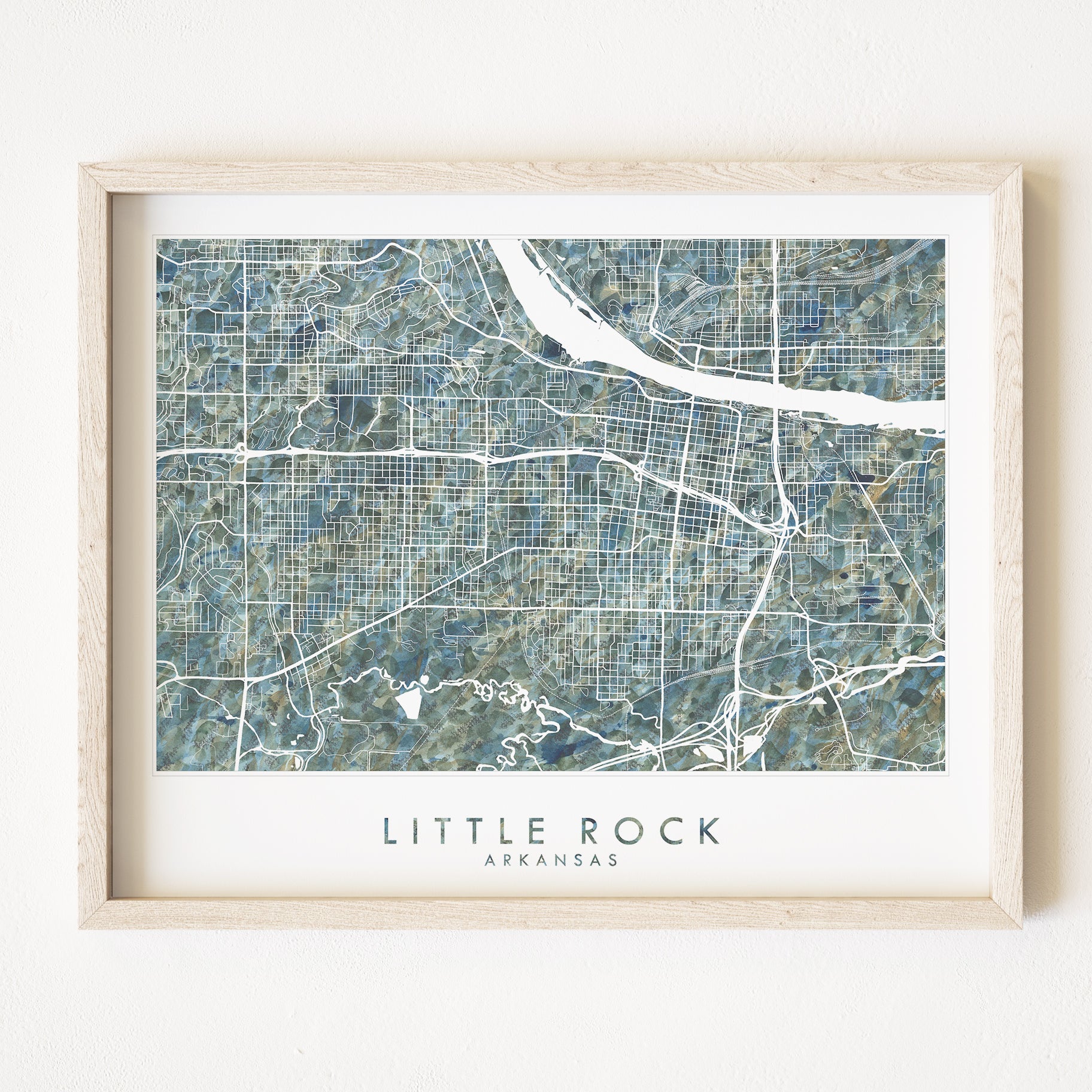 LITTLE ROCK Arkansas Urban Fabrics City Map: PRINT
