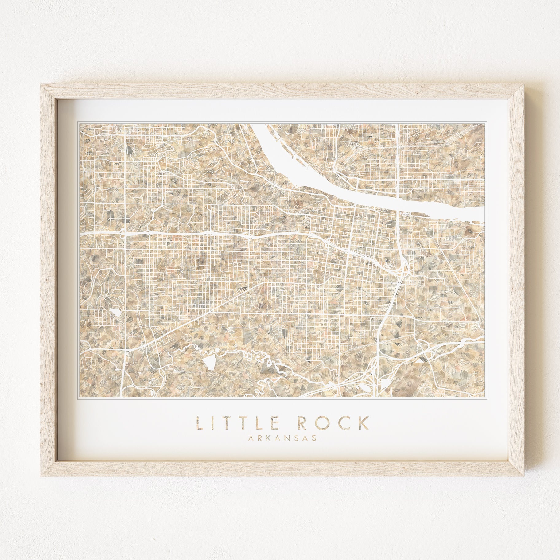 LITTLE ROCK Arkansas Urban Fabrics City Map: PRINT