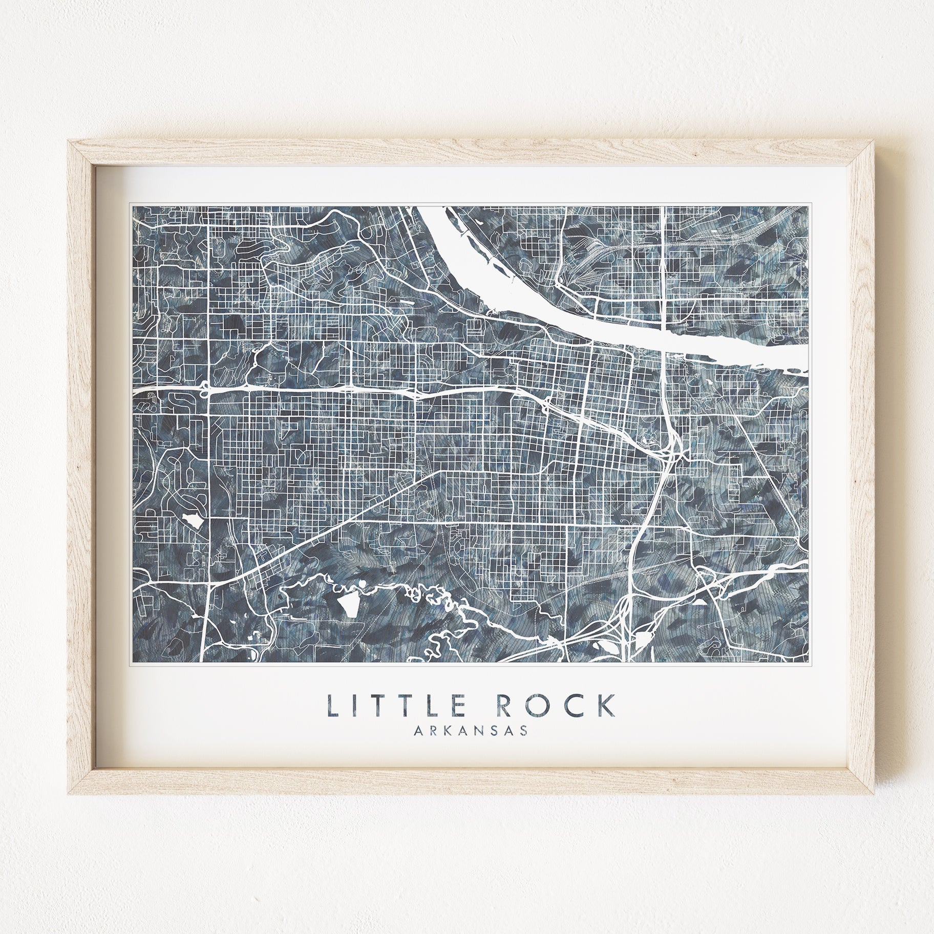 LITTLE ROCK Arkansas Urban Fabrics City Map: PRINT
