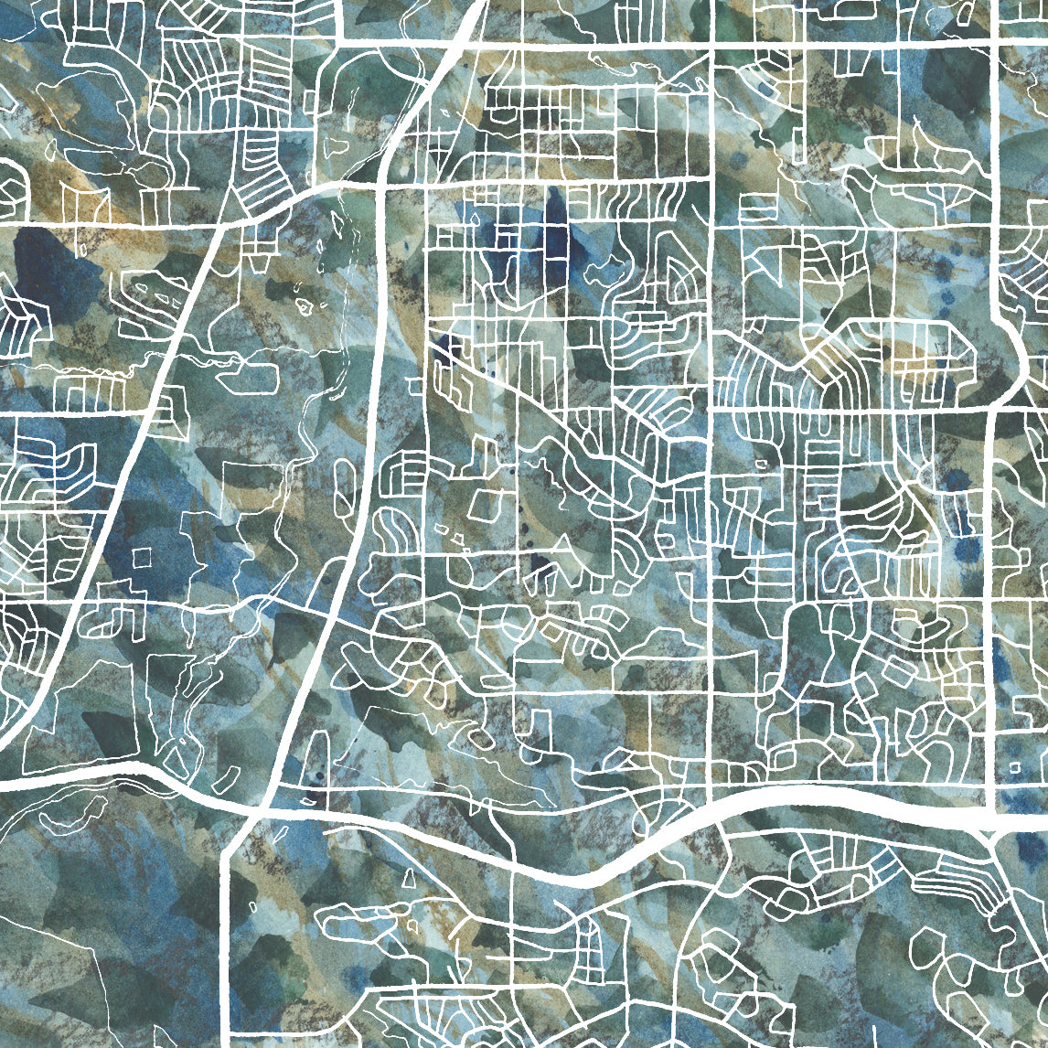 LITTLETON Colorado Urban Fabrics City Map: PRINT