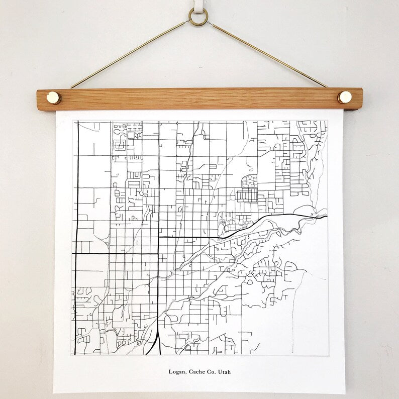 Custom YOUR CITY: Black and White "City Lines" Map: PRINT: Wholesale Only