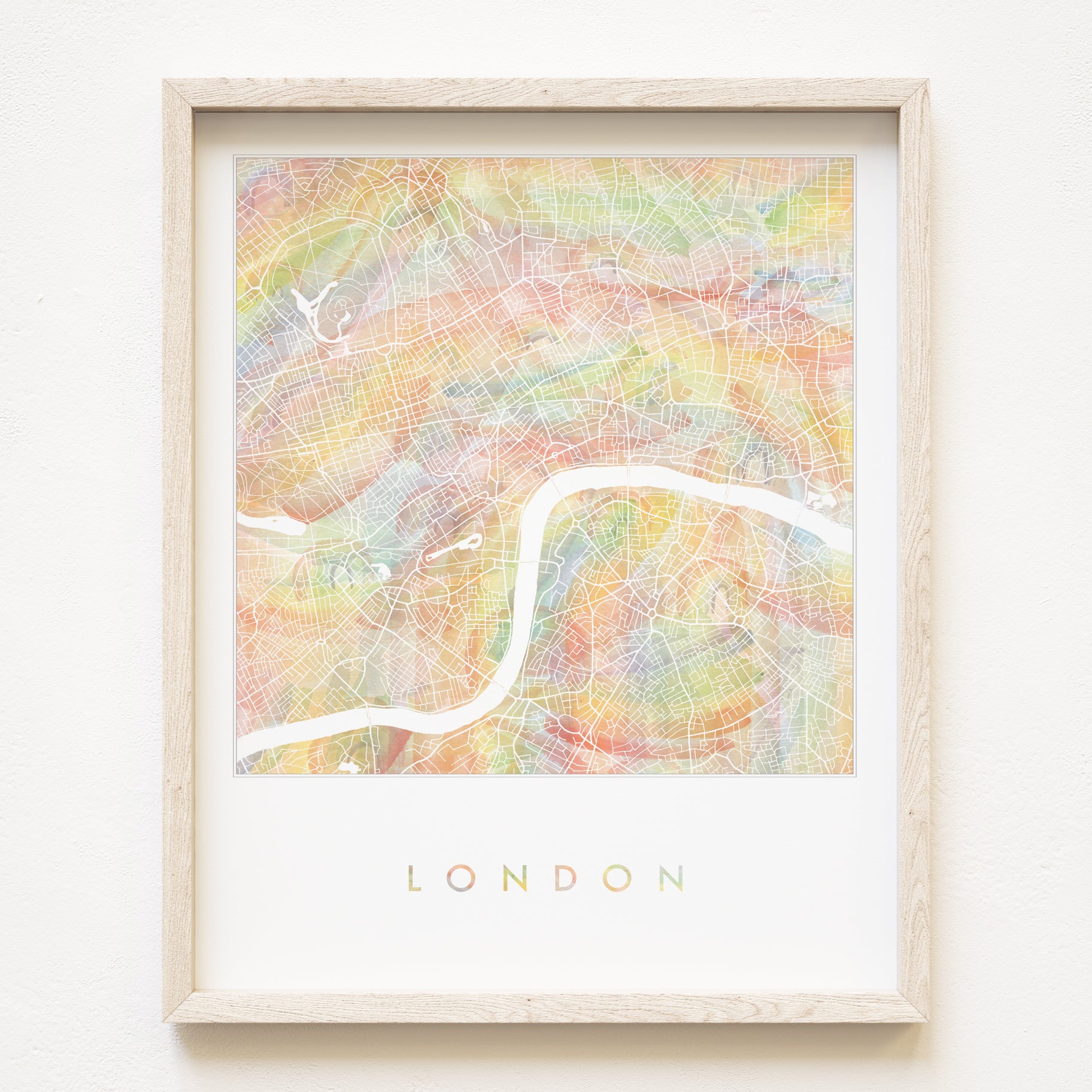 LONDON Pride Rainbow Watercolor Map: PRINT