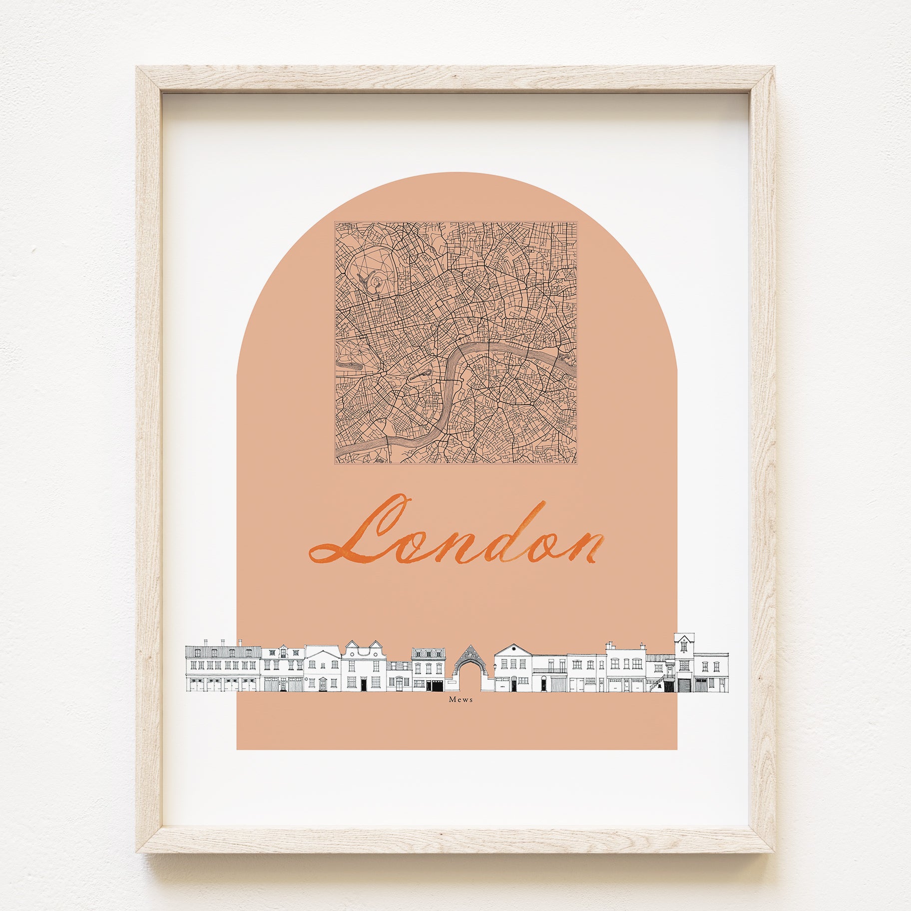 LONDON Mews Streetscape + Map: PRINT