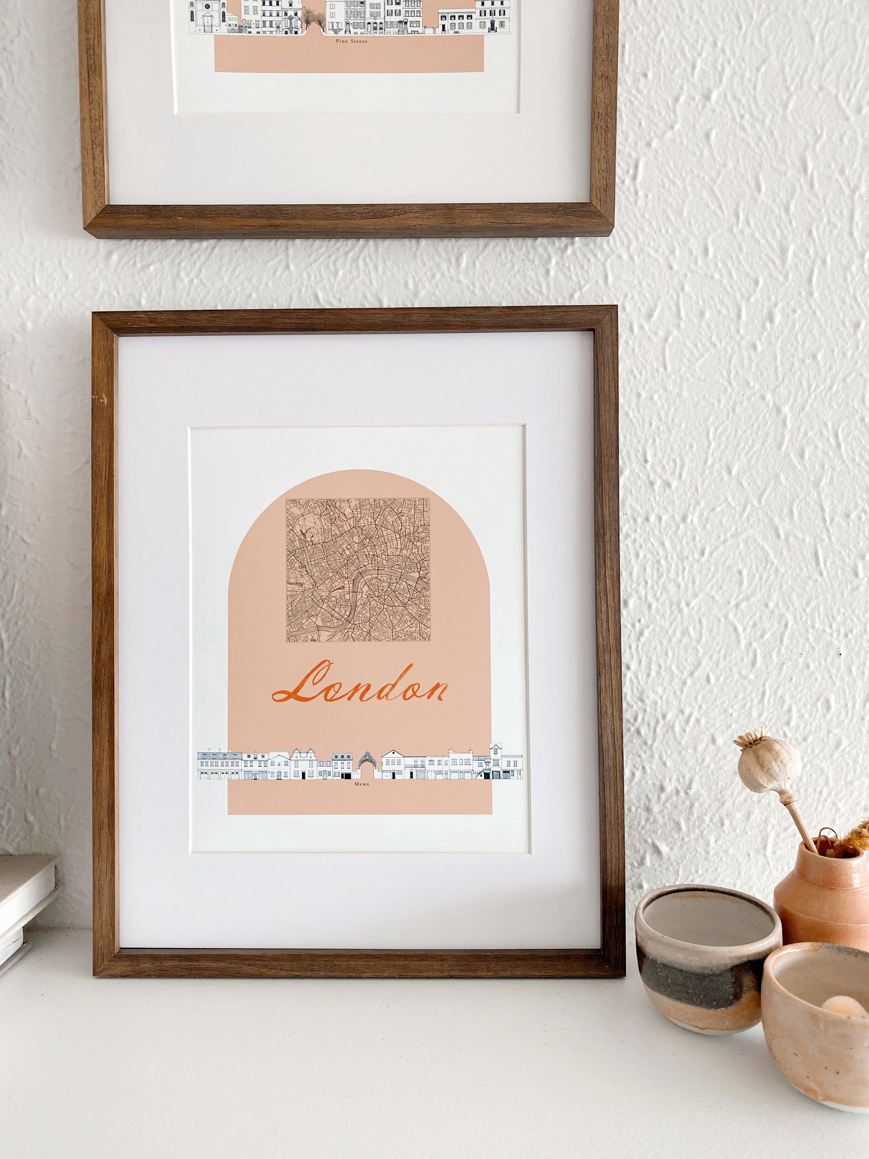 LONDON Mews Streetscape + Map: PRINT