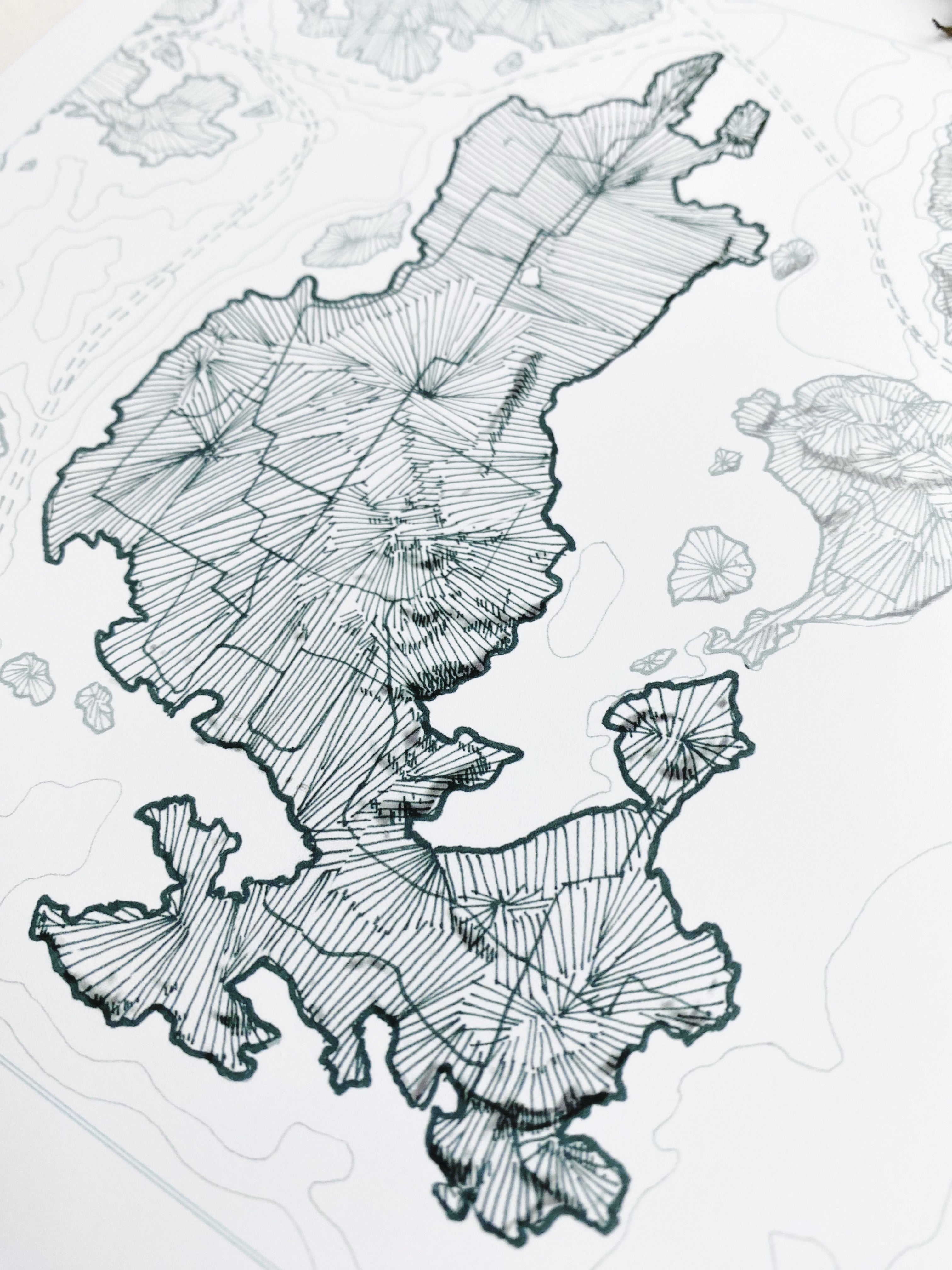 LOPEZ ISLAND San Juan Islands WA Topographic + Bathymetric Map Drawing: PRINT