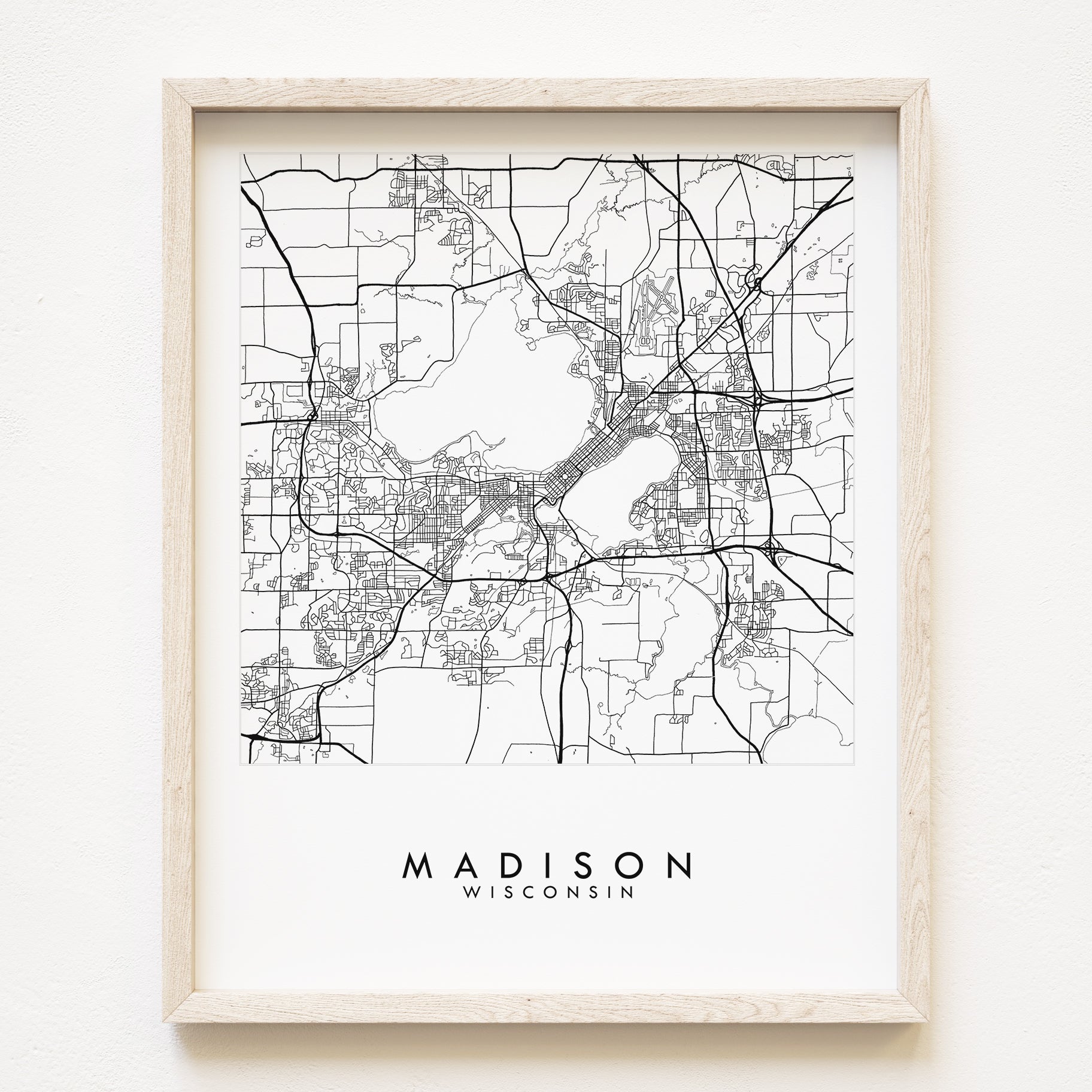MADISON Wisconsin City Lines Map: PRINT