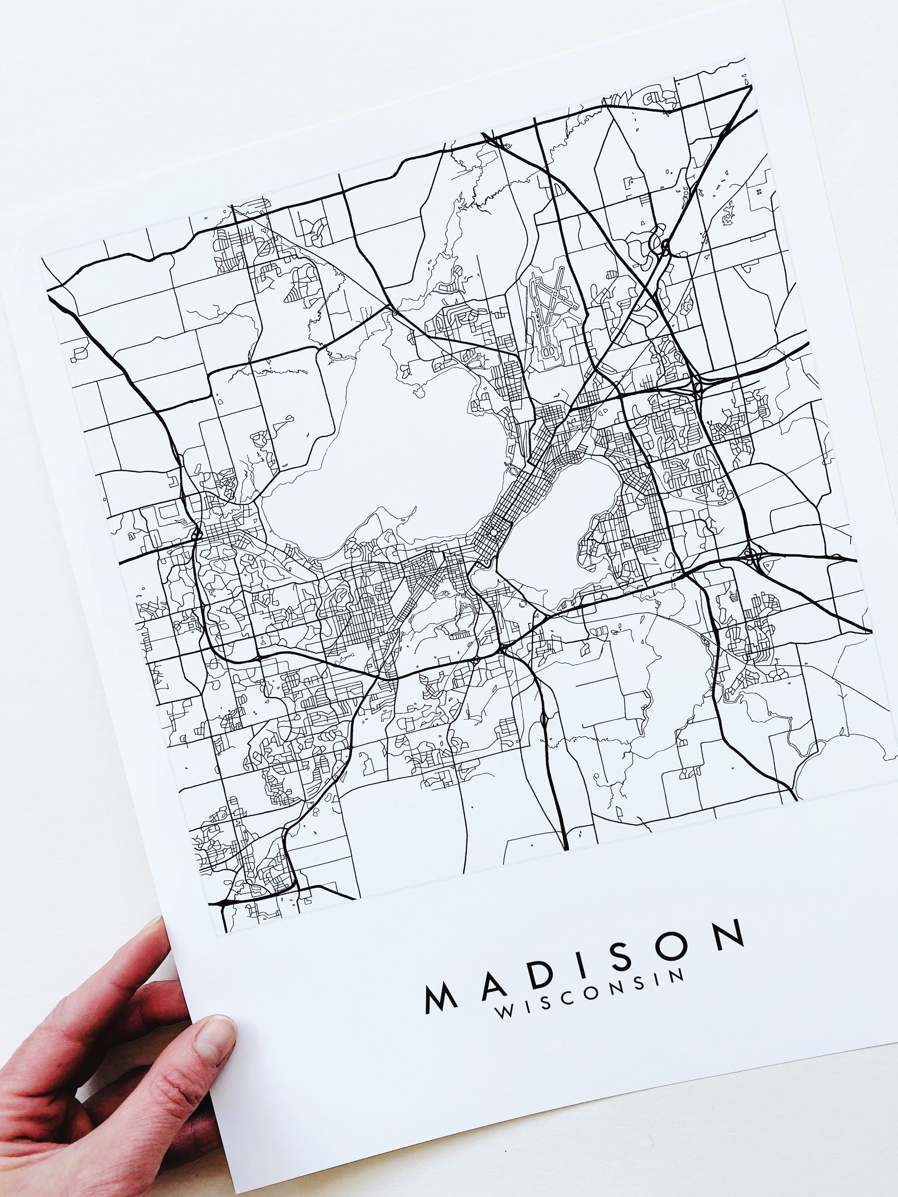 MADISON Wisconsin City Lines Map: PRINT