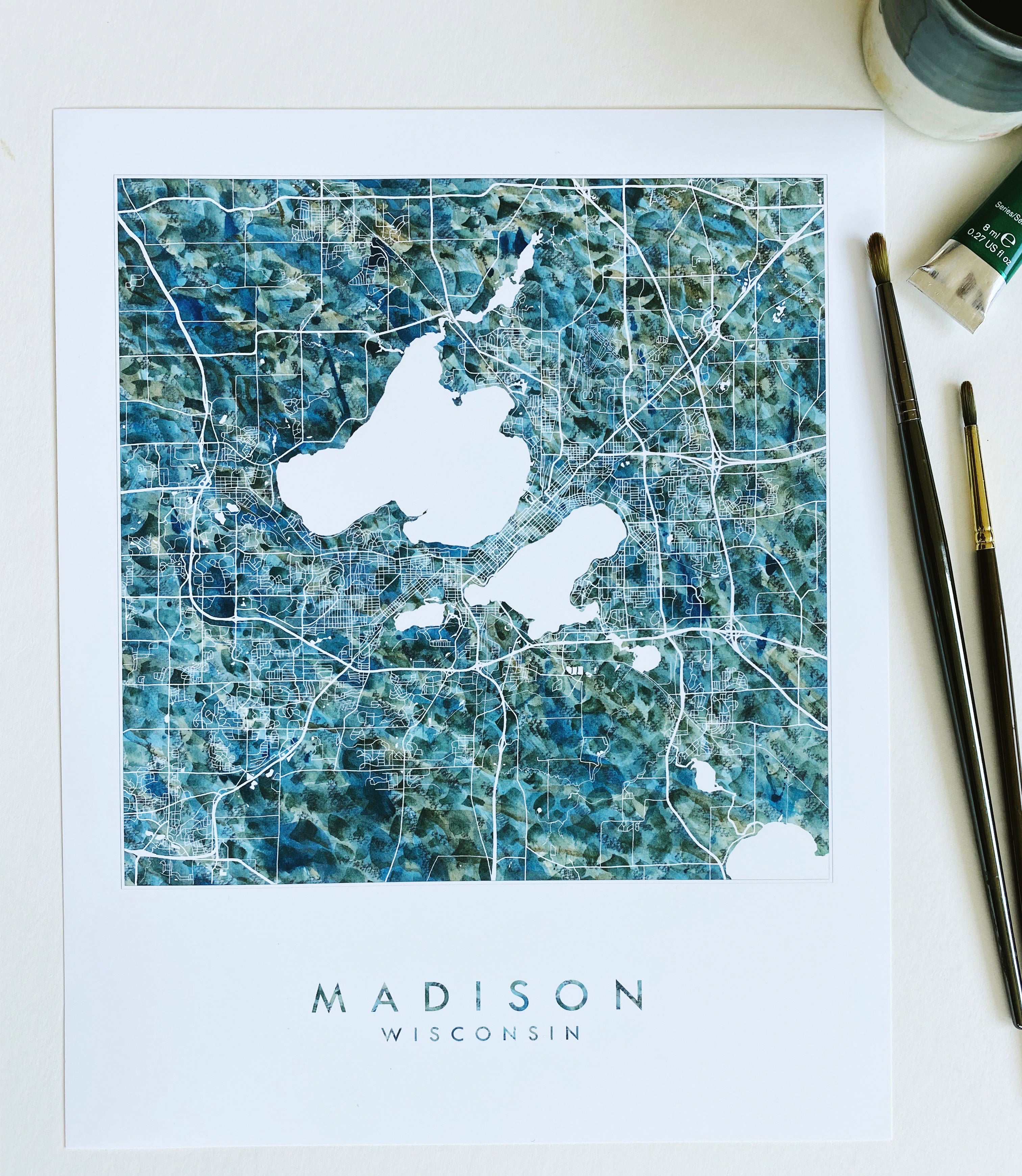 MADISON Wisconsin Urban Fabrics City Map: PRINT