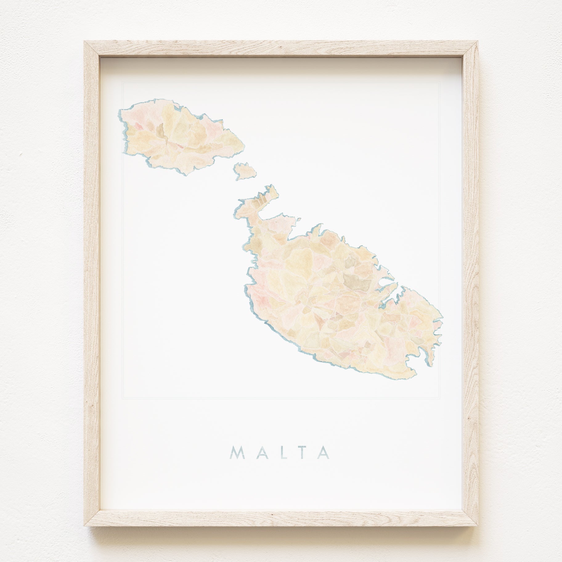 MALTA Watercolor Map: PRINT