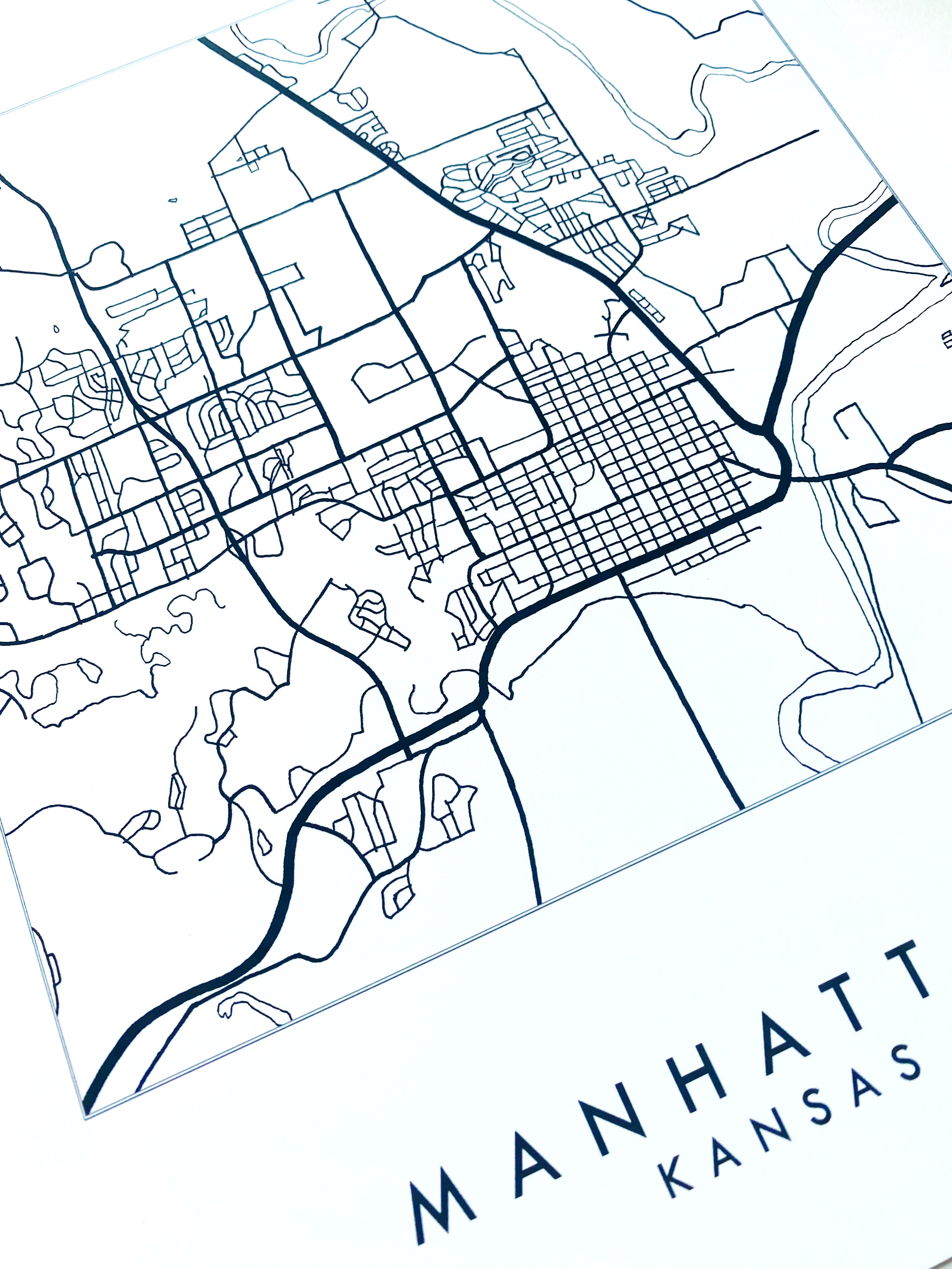 MANHATTAN Kansas City Lines Map: PRINT