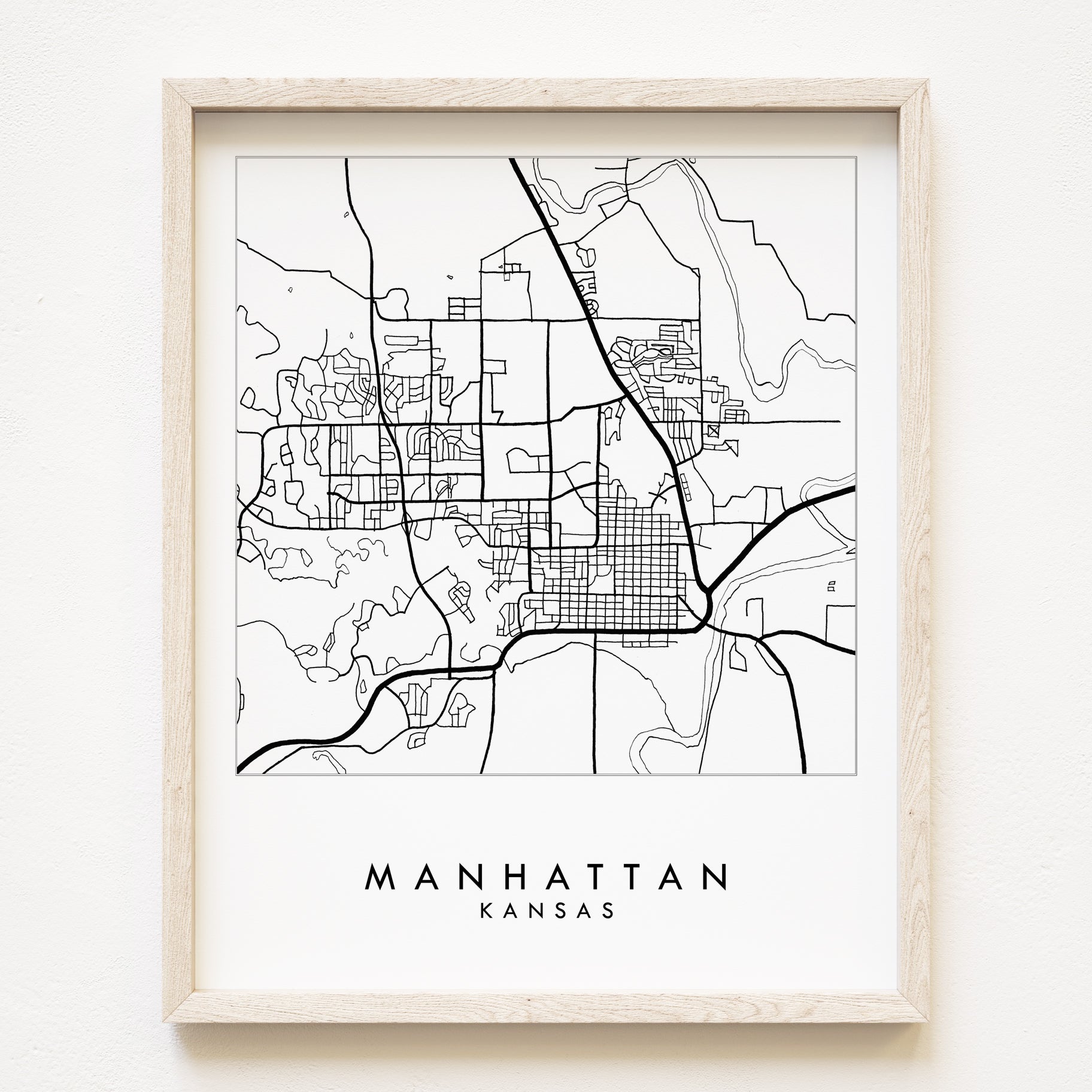 MANHATTAN Kansas City Lines Map: PRINT