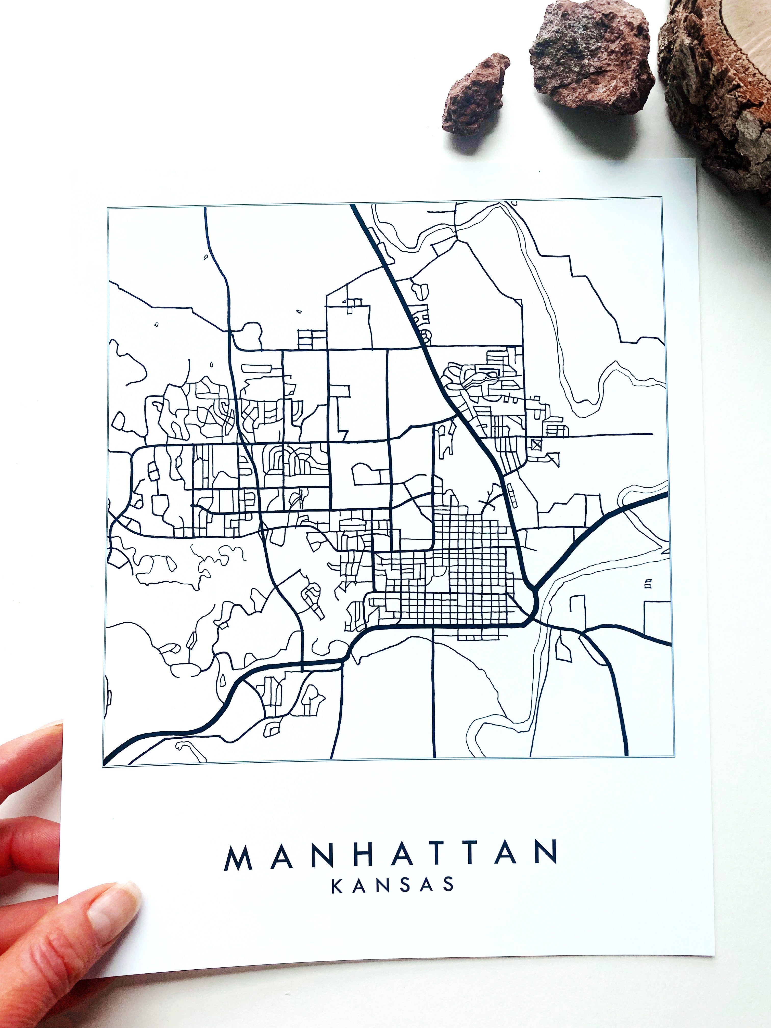 MANHATTAN Kansas City Lines Map: PRINT