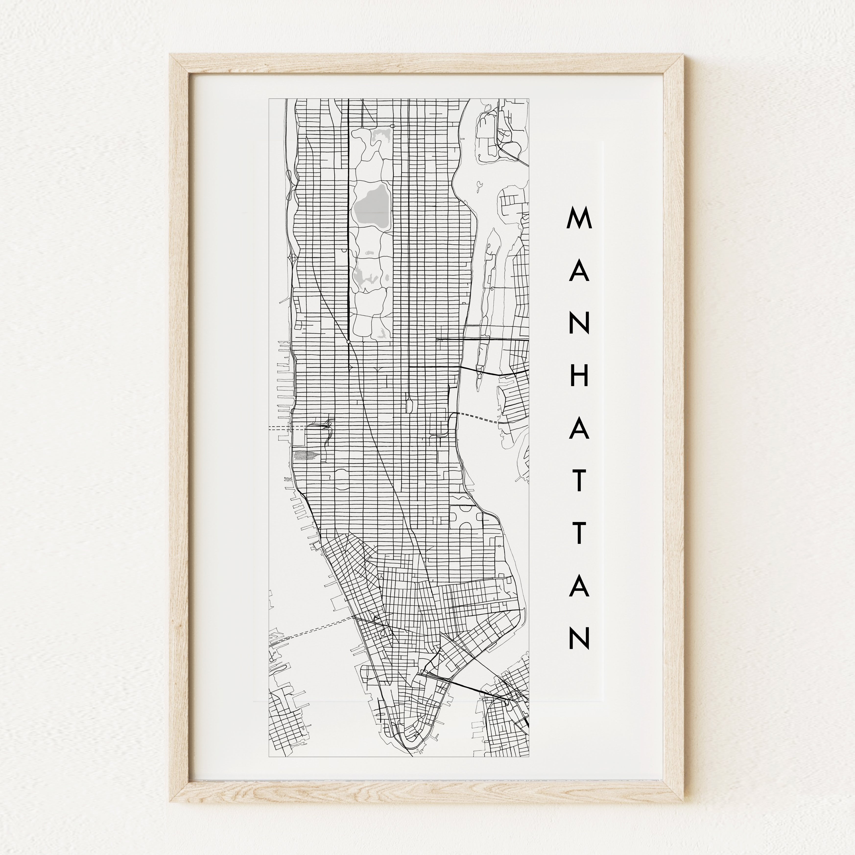 MANHATTAN City Lines Map: PRINT