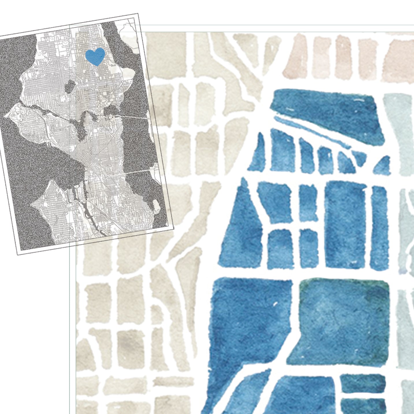 Meadowbrook SEATTLE Neighborhood Watercolor Map: PRINT