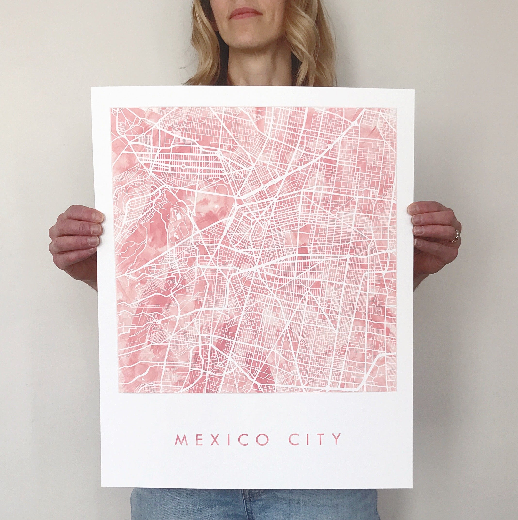 Custom YOUR CITY: Watercolor Wash Map: PRINT: Wholesale Only
