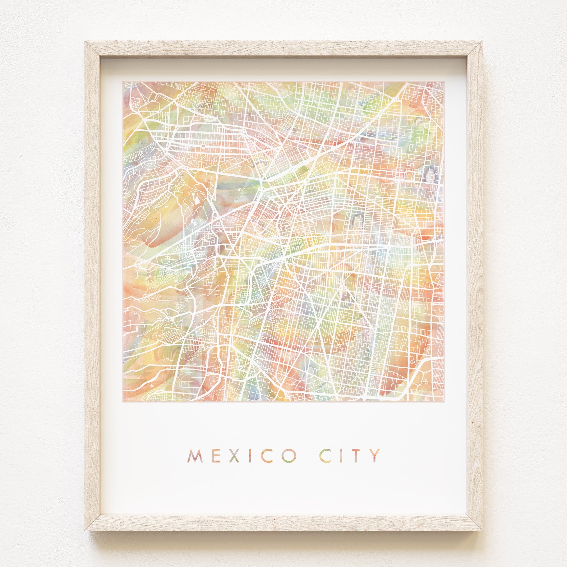 MEXICO CITY Pride Rainbow Watercolor Map: PRINT
