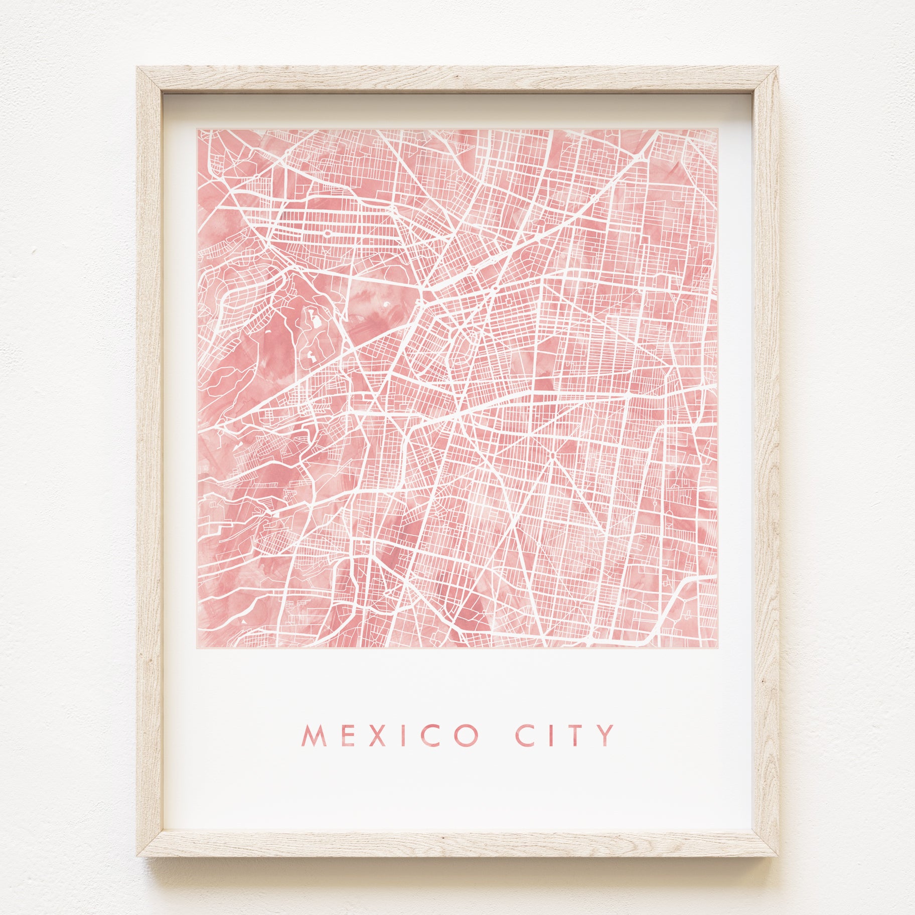 MEXICO CITY Watercolor Wash City Map: PRINT