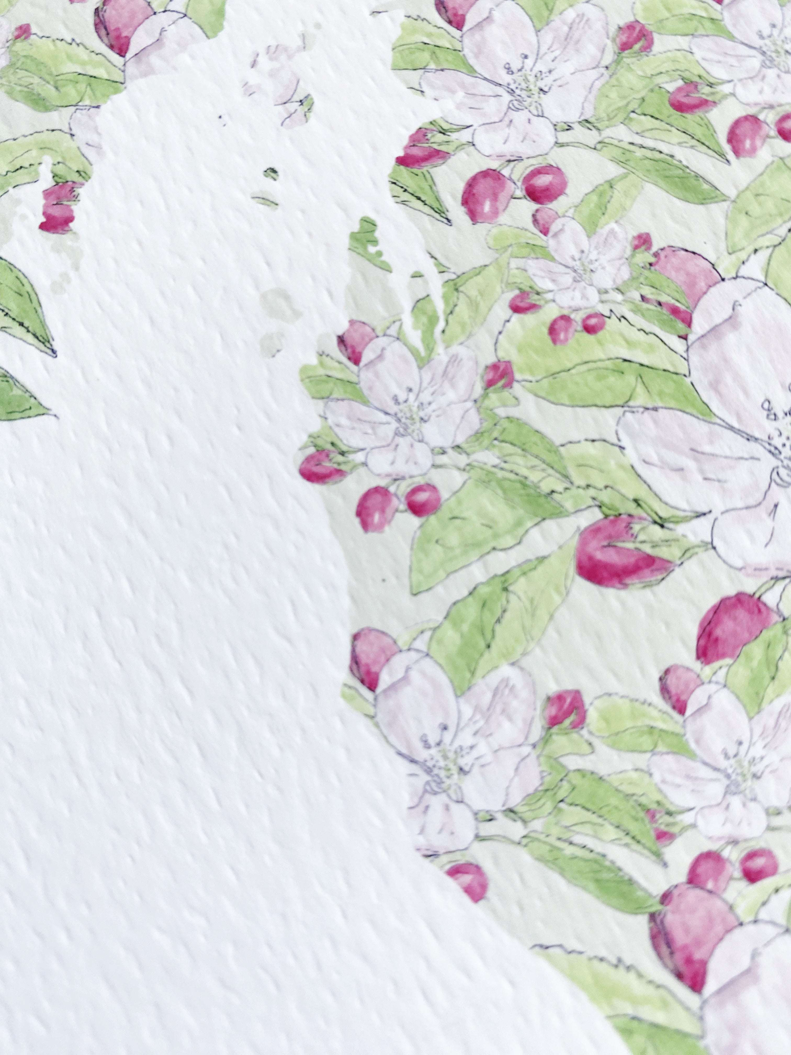 MICHIGAN State Flower Map: Apple Blossom: PRINT