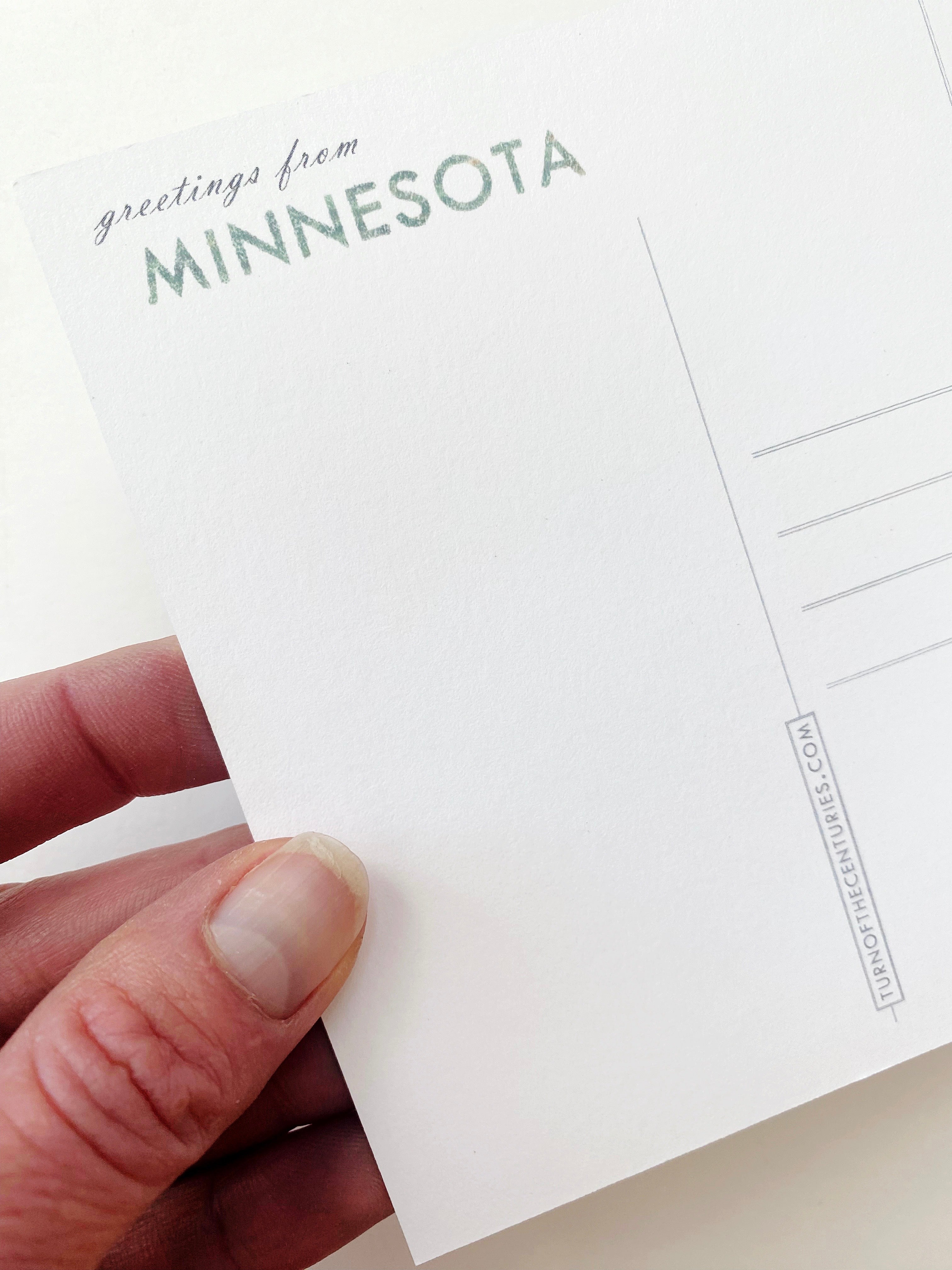 MINNESOTA Painted State Map SQUARE Postcard (grass)