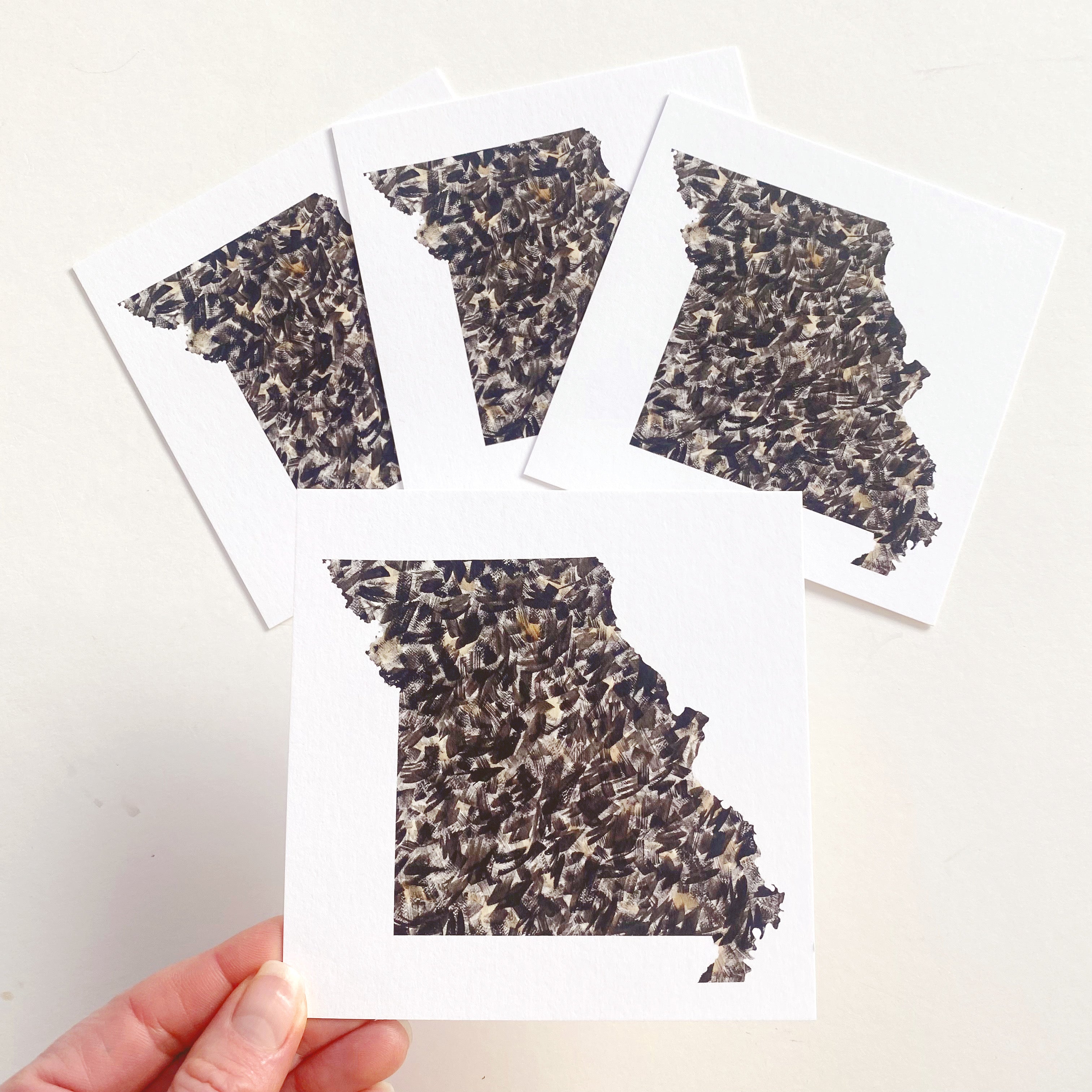 MISSOURI Painted State Map SQUARE Postcard