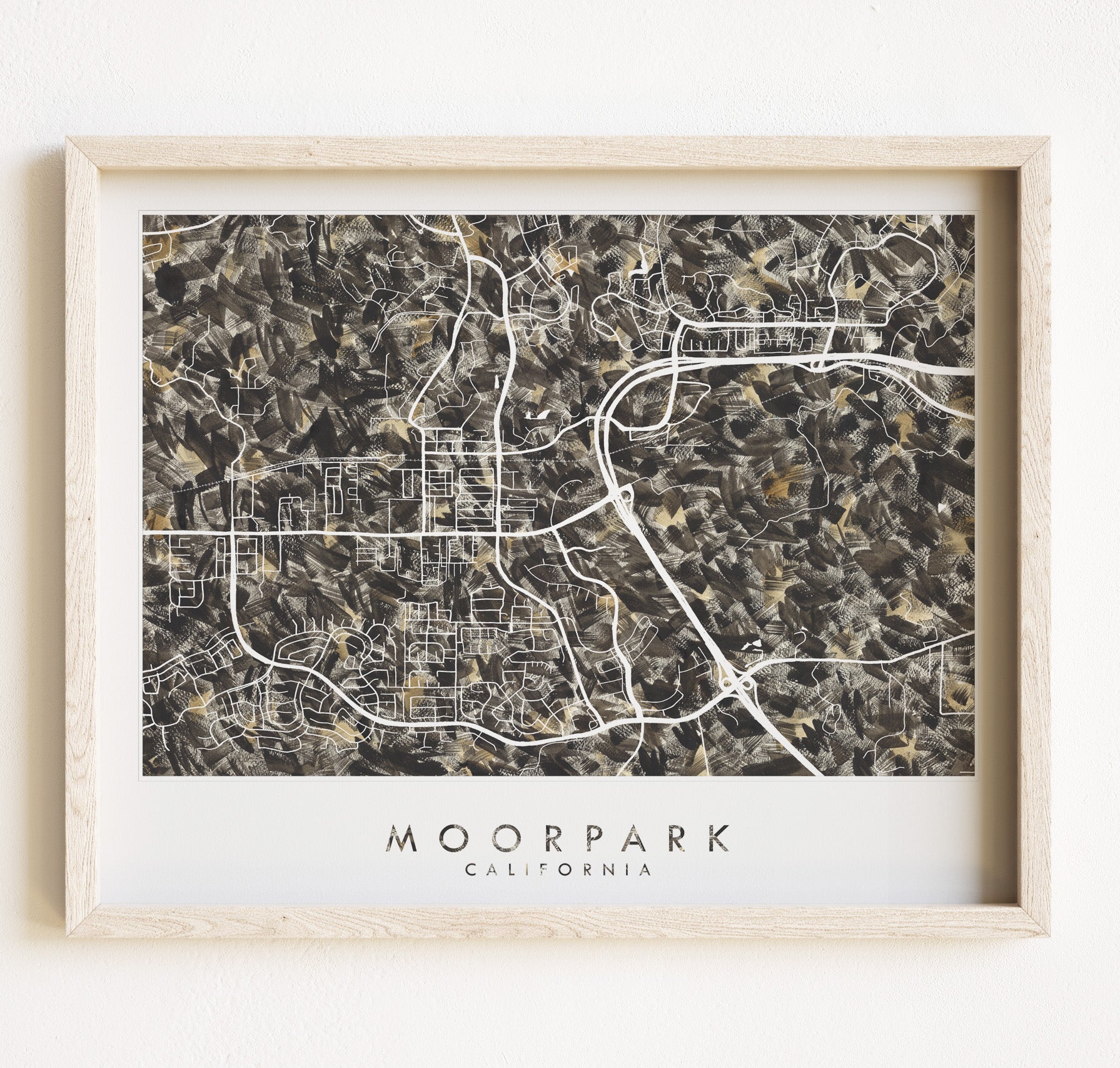 MOORPARK CA Urban Fabrics City Map: PRINT