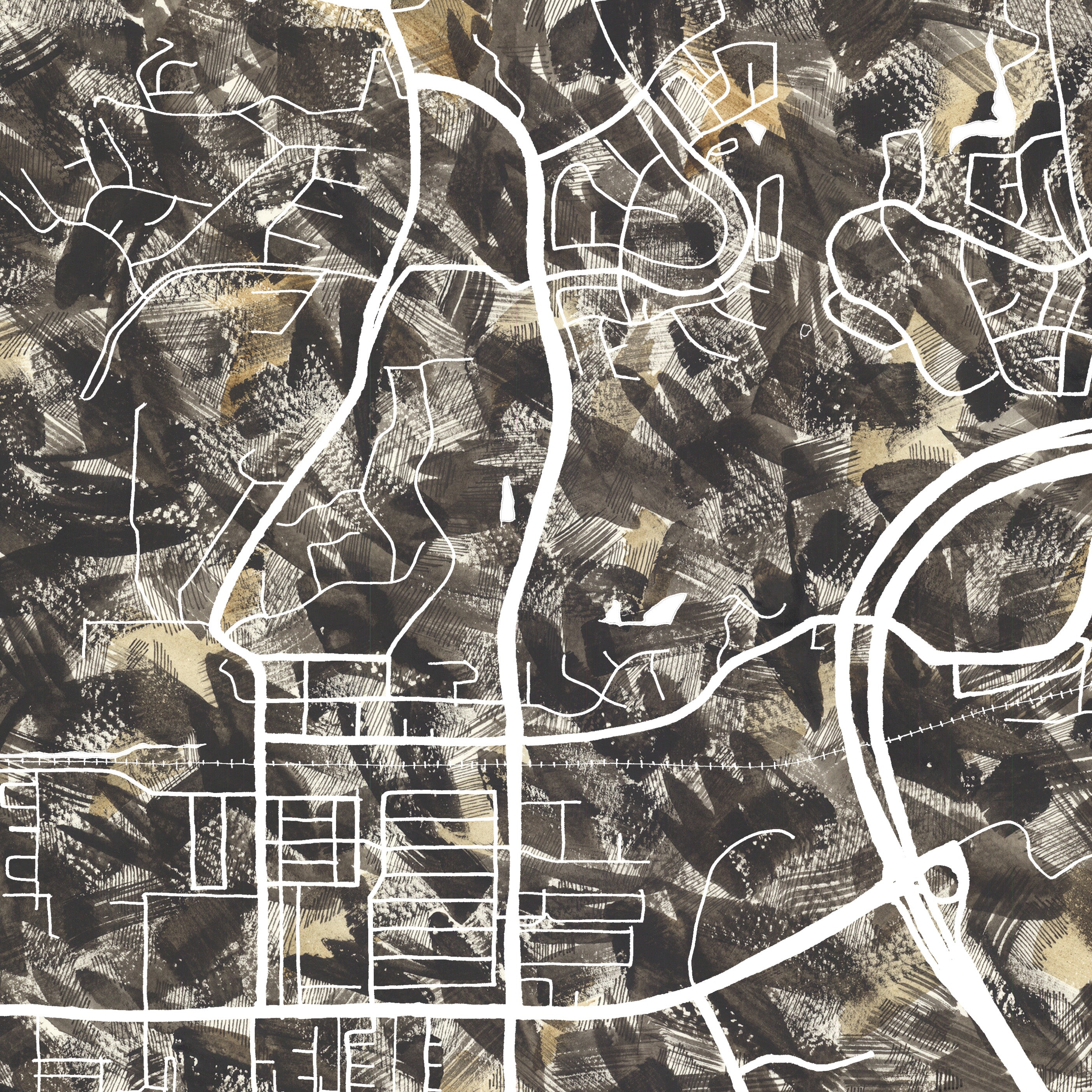 MOORPARK CA Urban Fabrics City Map: PRINT