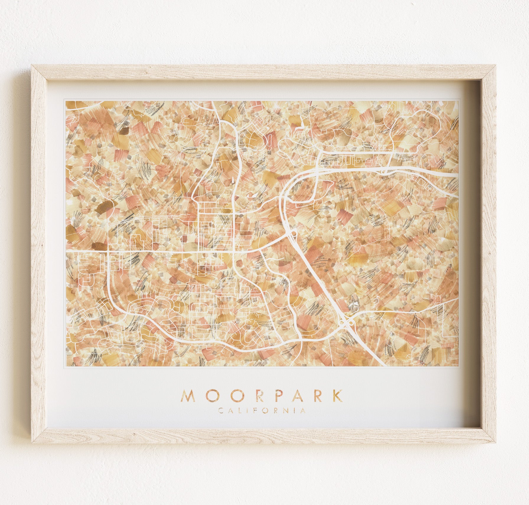 MOORPARK CA Urban Fabrics City Map: PRINT