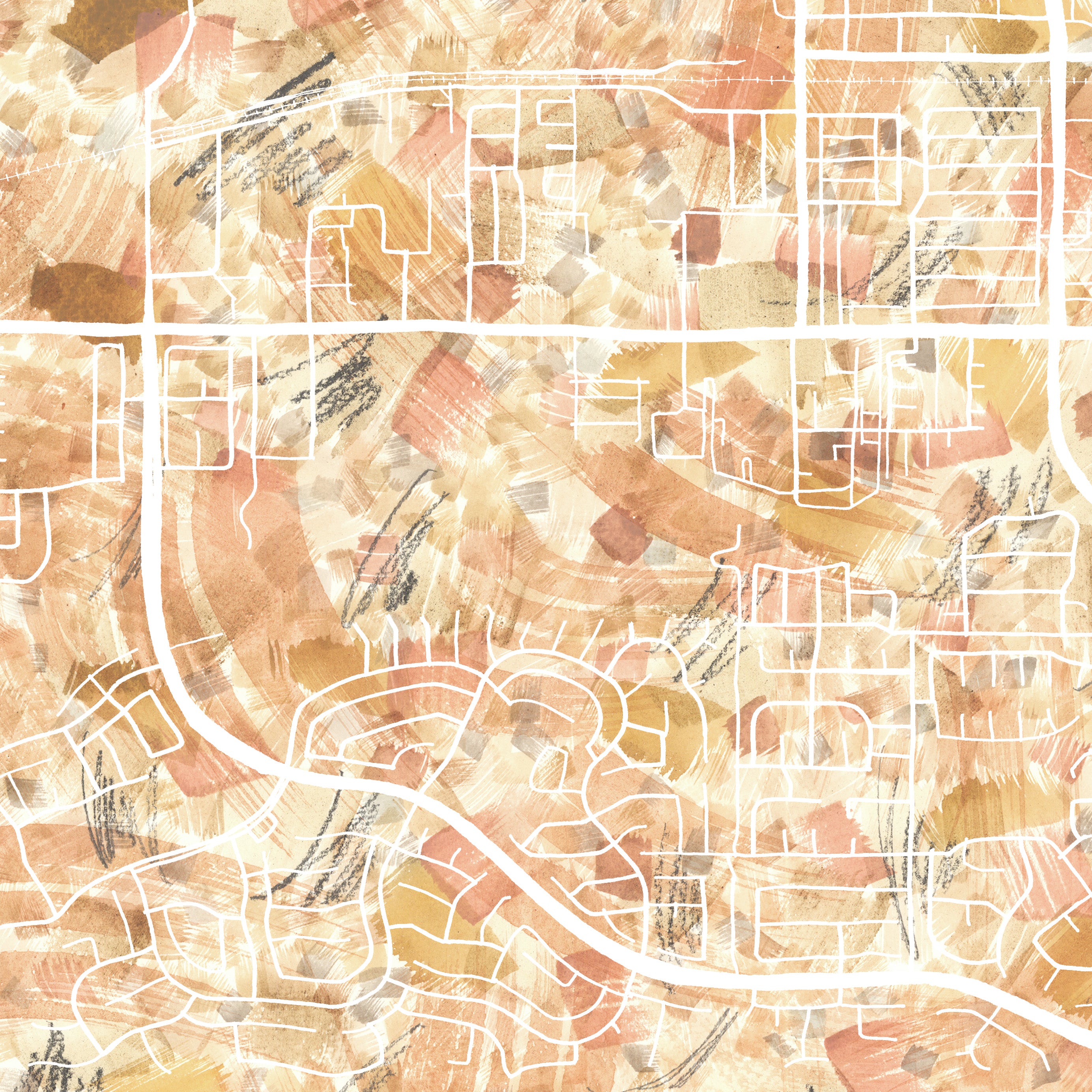 MOORPARK CA Urban Fabrics City Map: PRINT