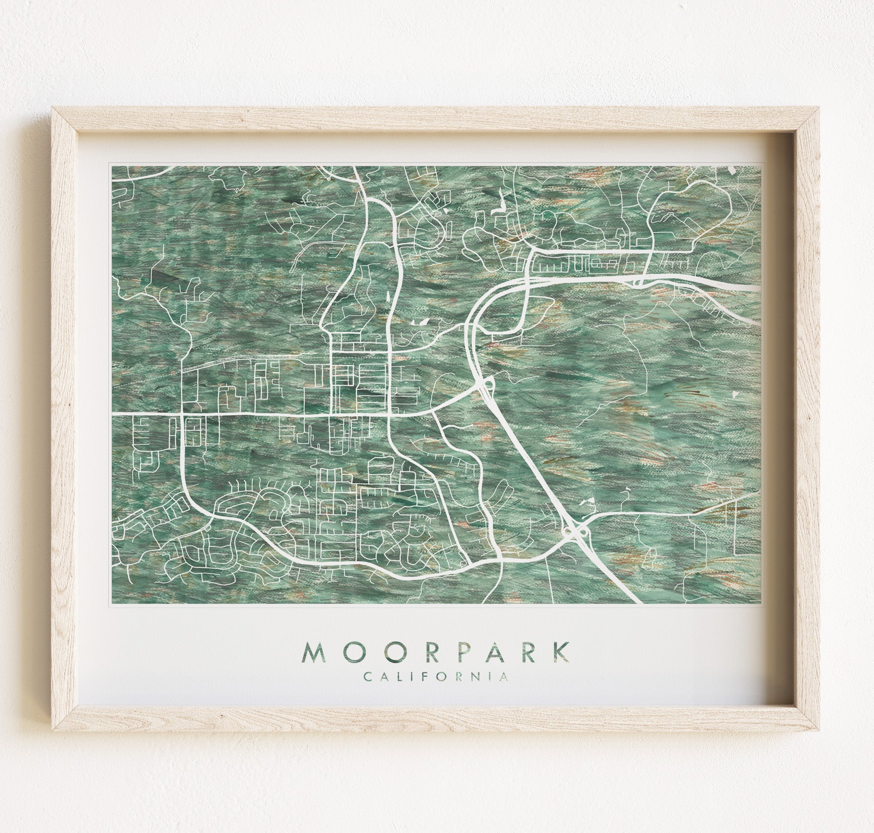 MOORPARK CA Urban Fabrics City Map: PRINT