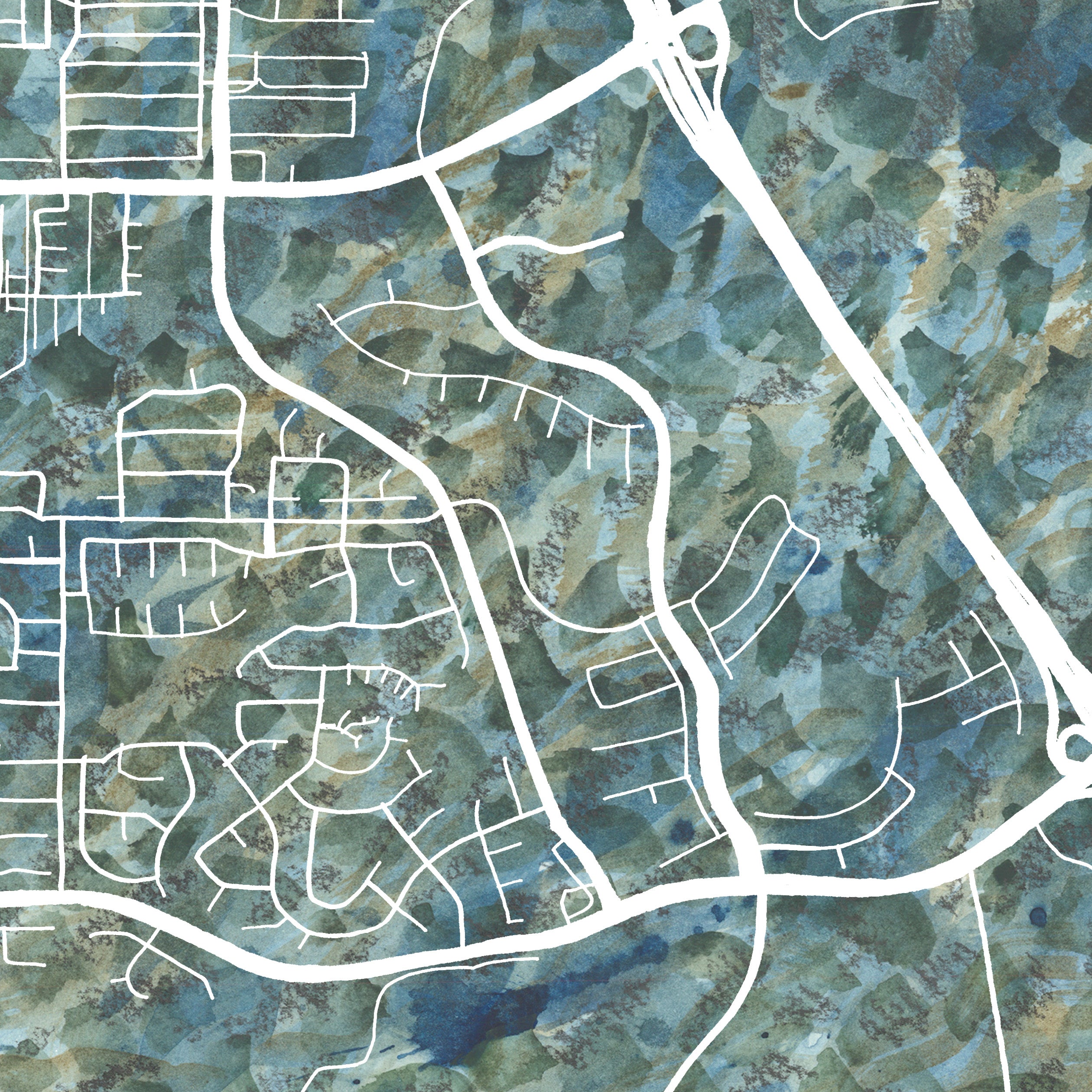 MOORPARK CA Urban Fabrics City Map: PRINT