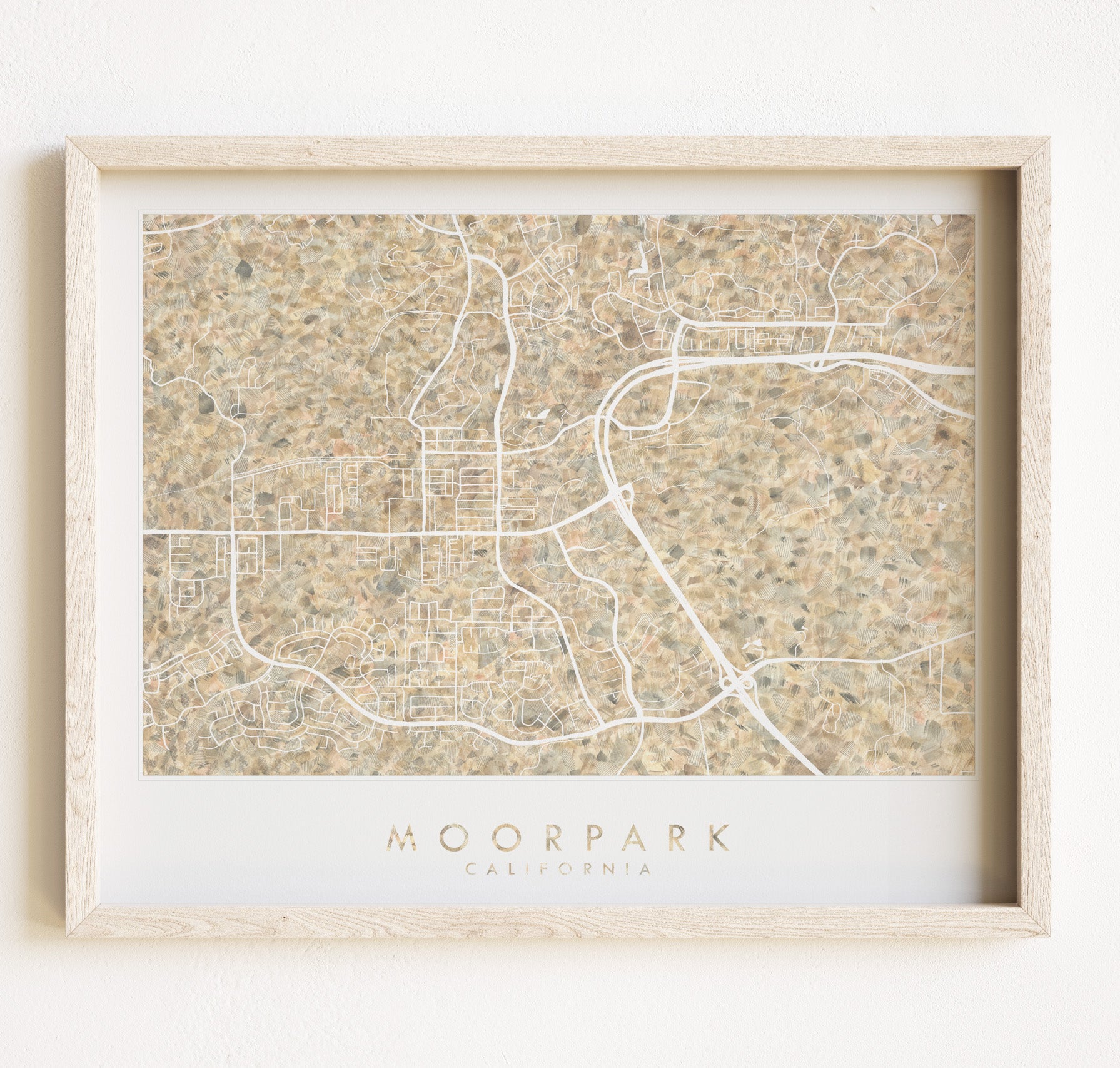 MOORPARK CA Urban Fabrics City Map: PRINT