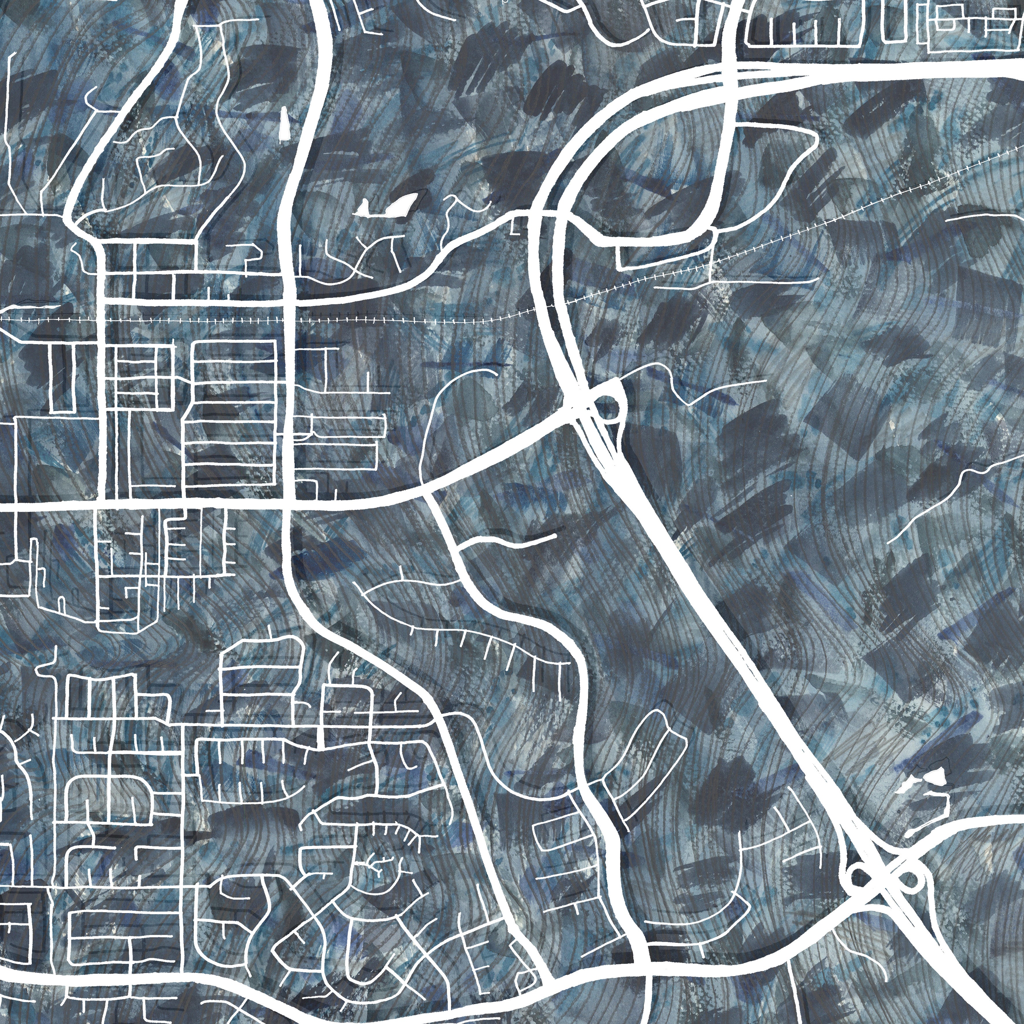 MOORPARK CA Urban Fabrics City Map: PRINT