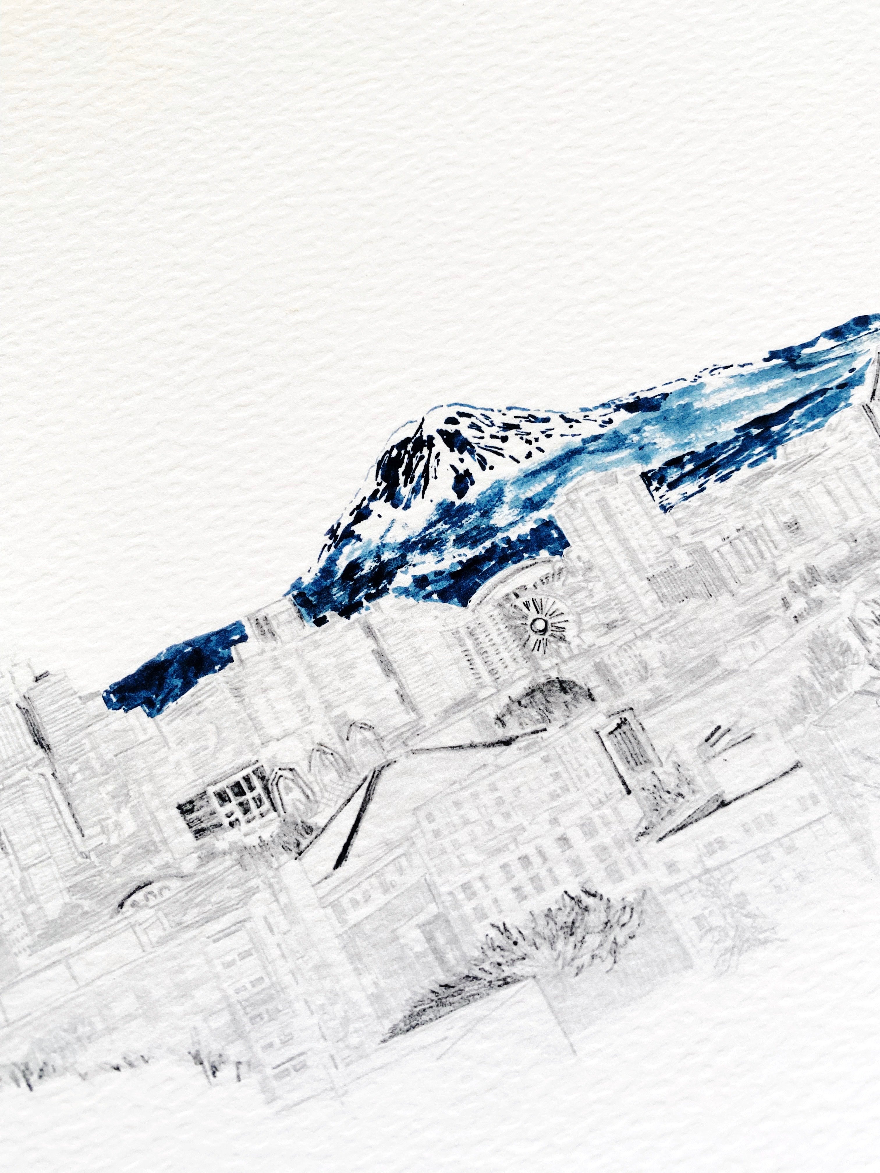 SEATTLE + TAHOMA / Mount Rainier, Washington USA Mountain Art