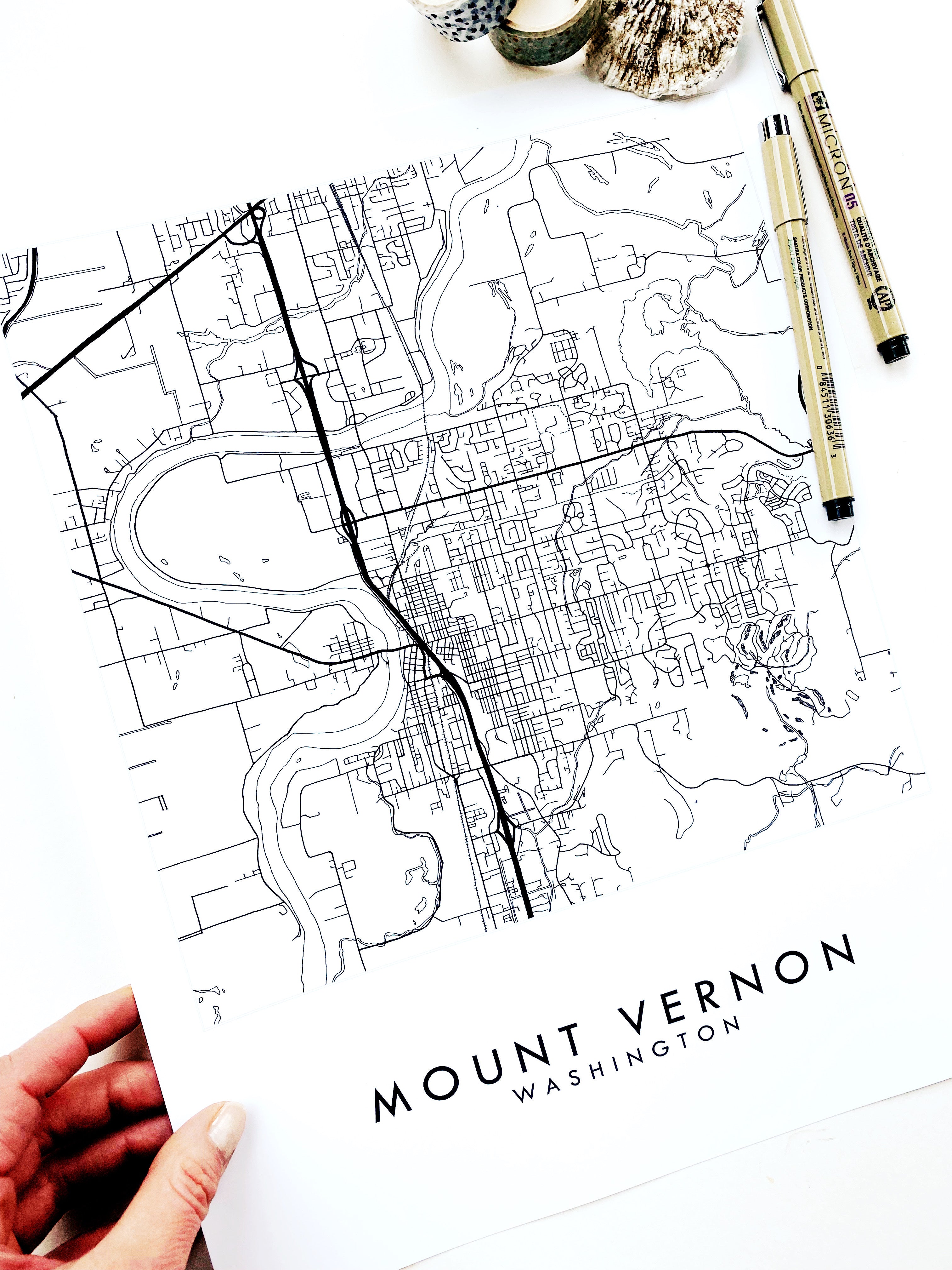 MOUNT VERNON Washington City Lines Map: PRINT