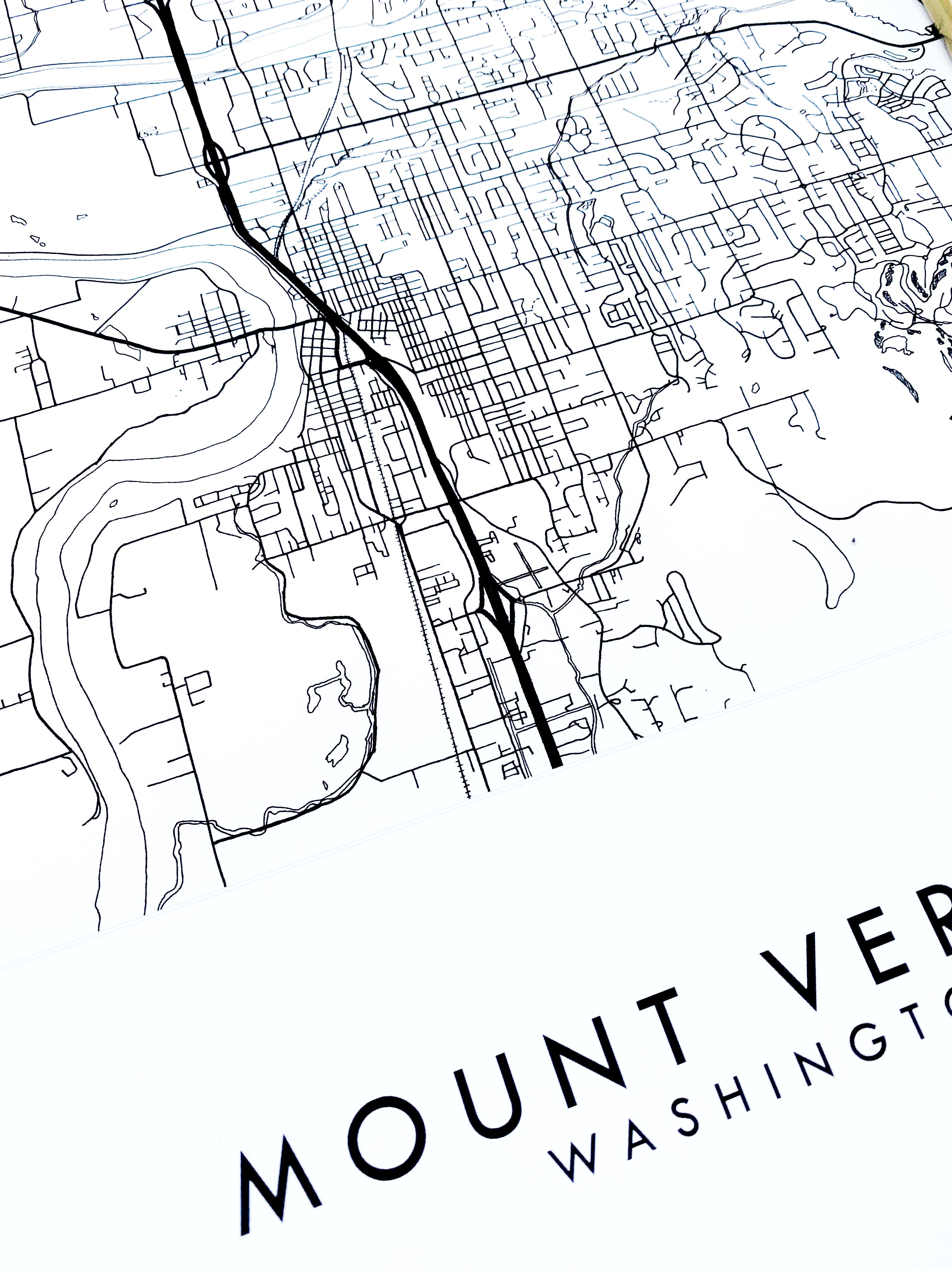 MOUNT VERNON Washington City Lines Map: PRINT