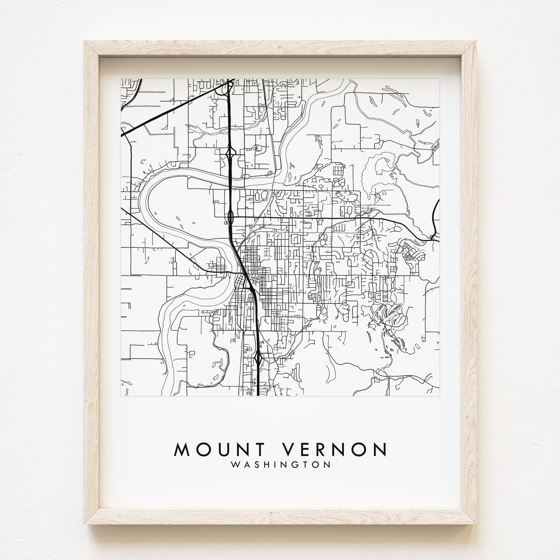 MOUNT VERNON Washington City Lines Map: PRINT