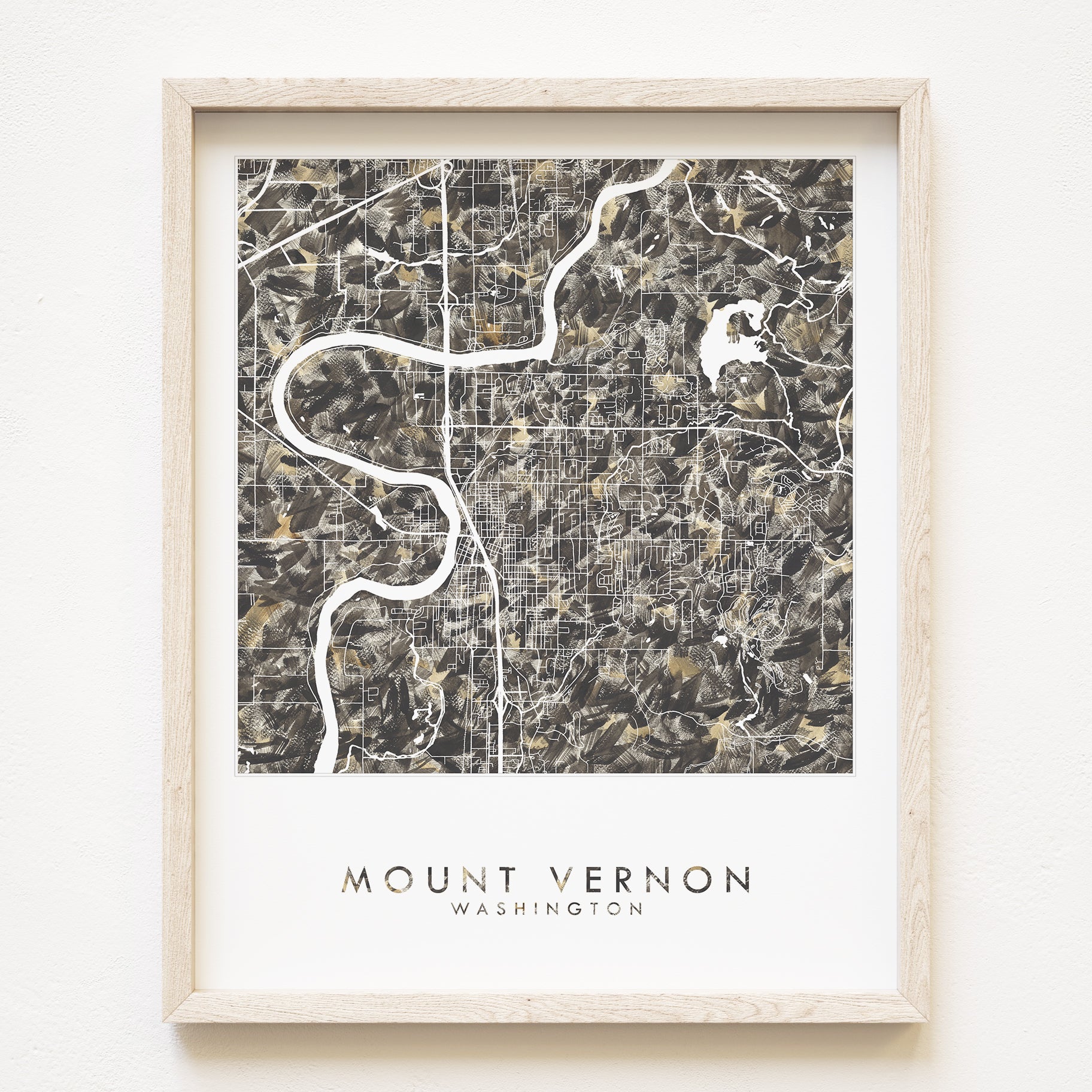 MOUNT VERNON Washington Urban Fabrics City Map: PRINT