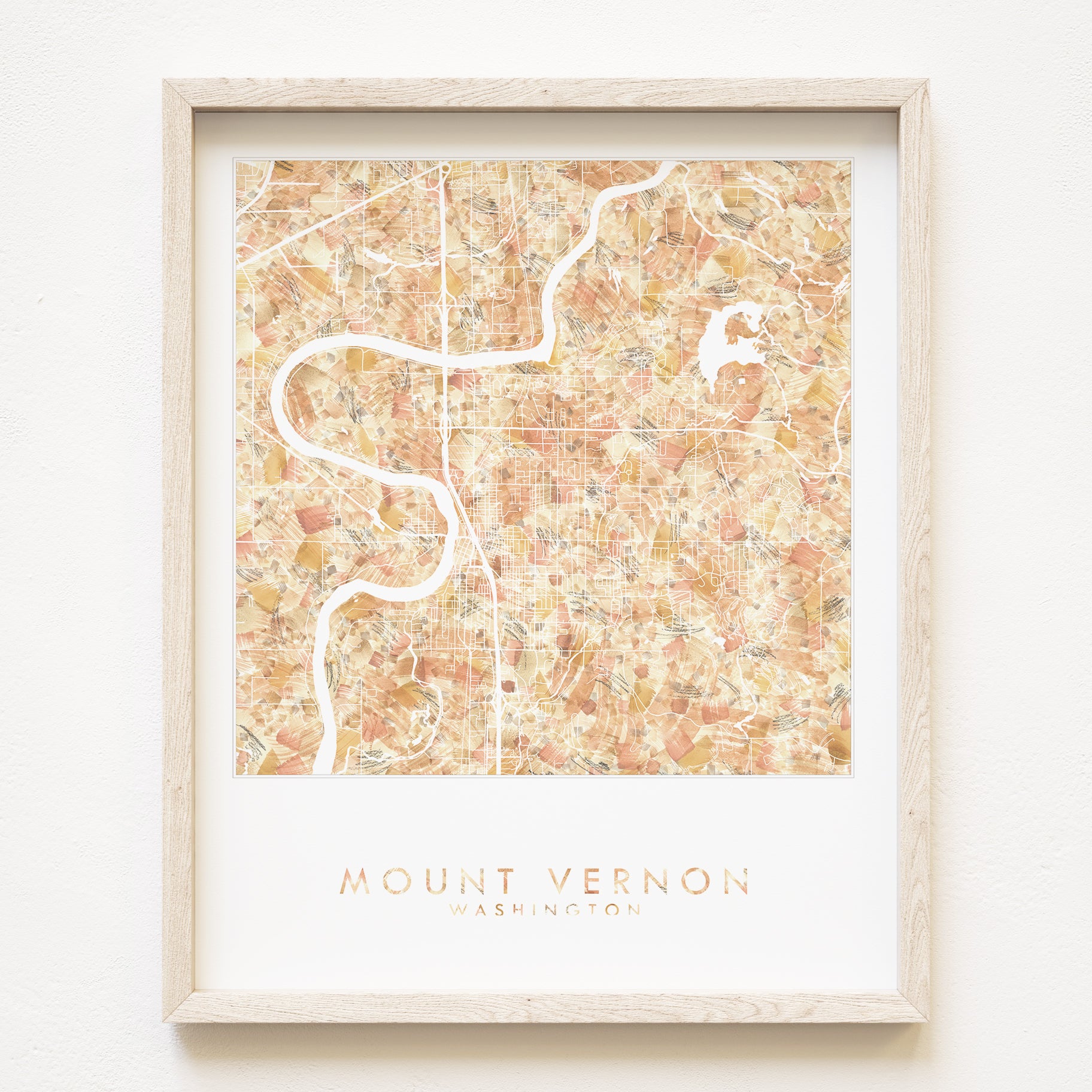 MOUNT VERNON Washington Urban Fabrics City Map: PRINT