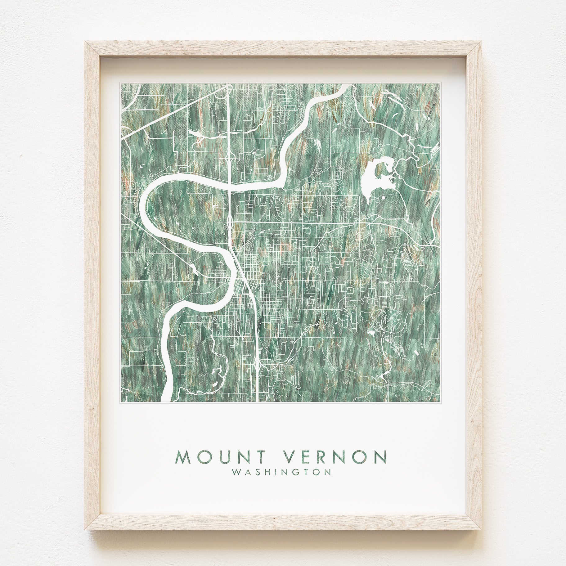 MOUNT VERNON Washington Urban Fabrics City Map: PRINT